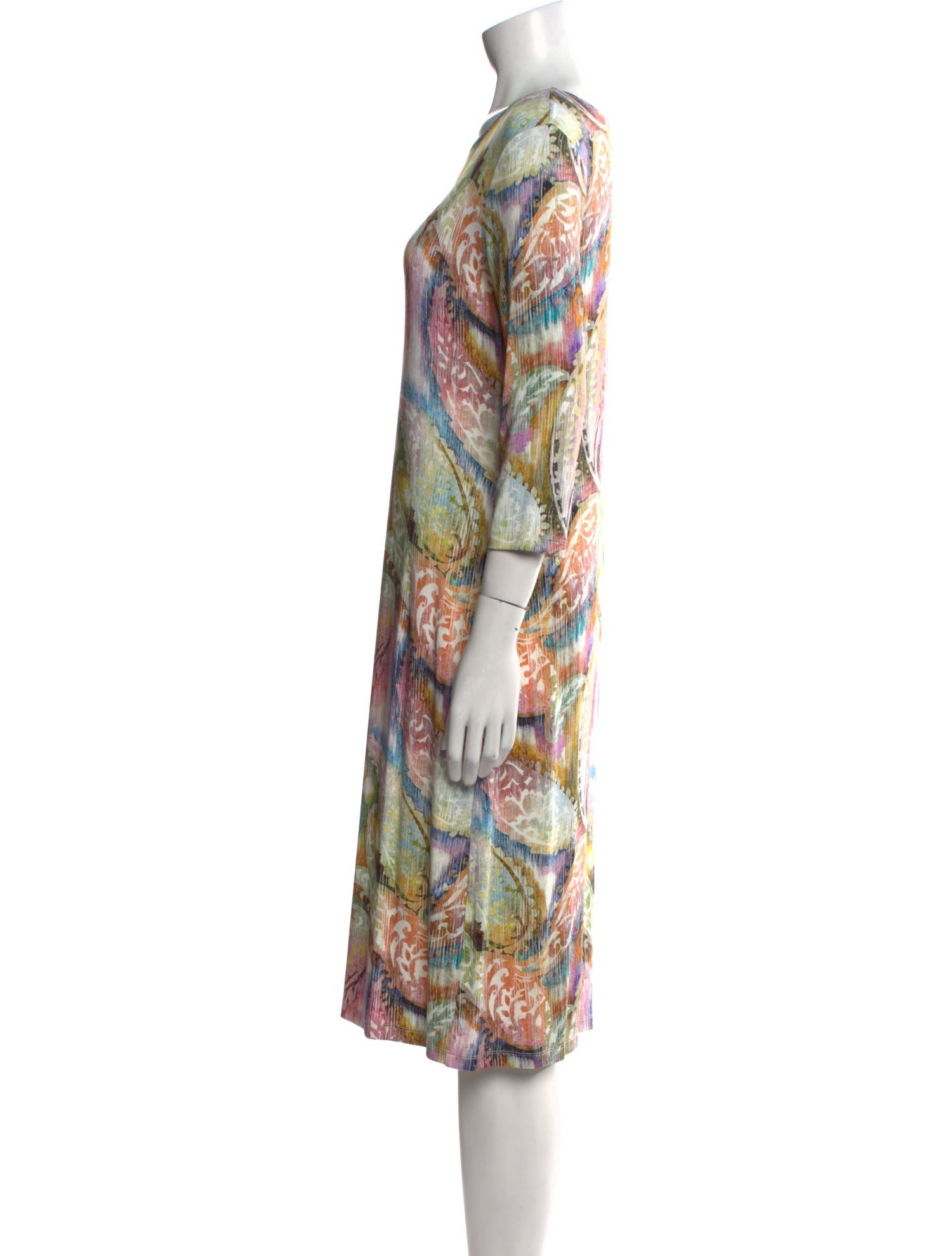 Leggiadro Paisley Print Knee-Length Dress