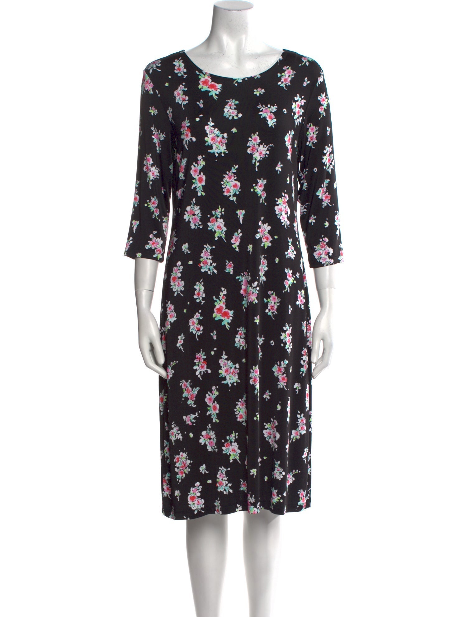 Leggiadro Floral Print Knee-Length Dress