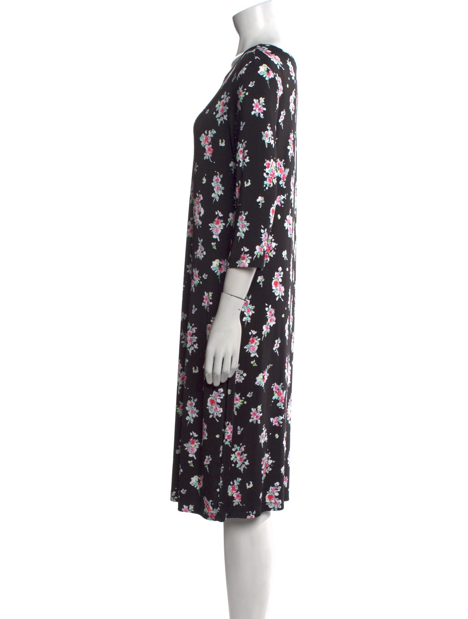 Leggiadro Floral Print Knee-Length Dress