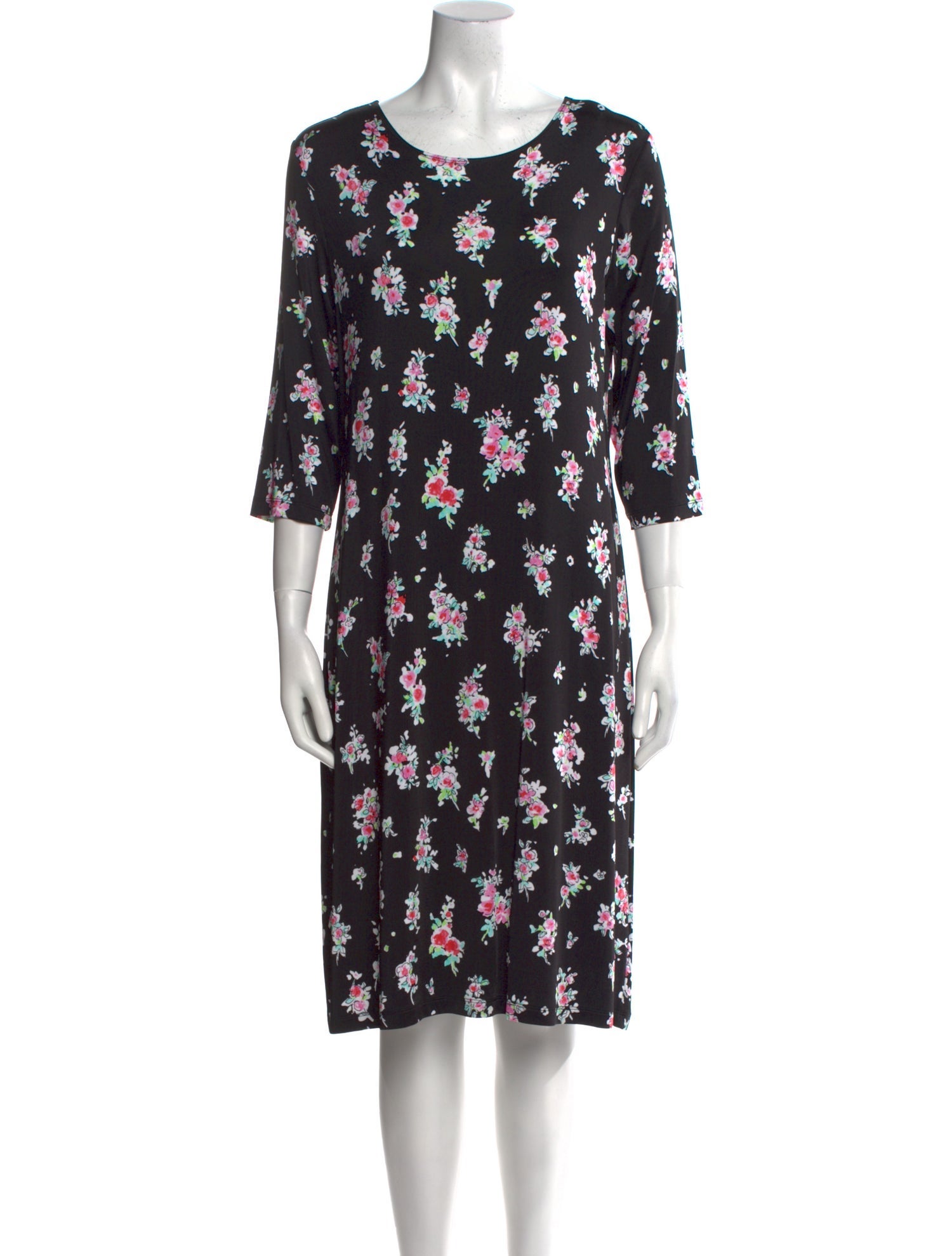 Leggiadro Floral Print Knee-Length Dress