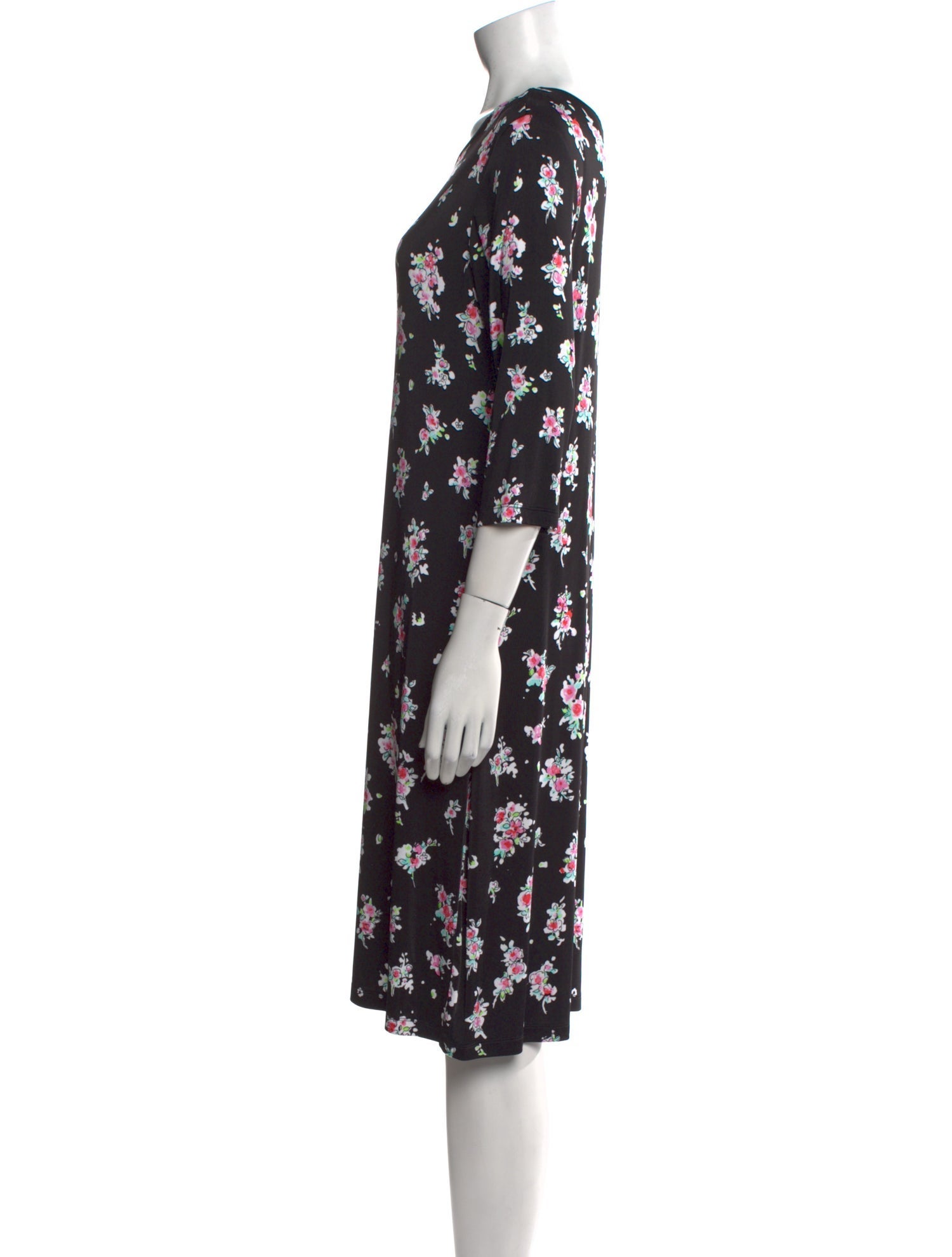 Leggiadro Floral Print Knee-Length Dress