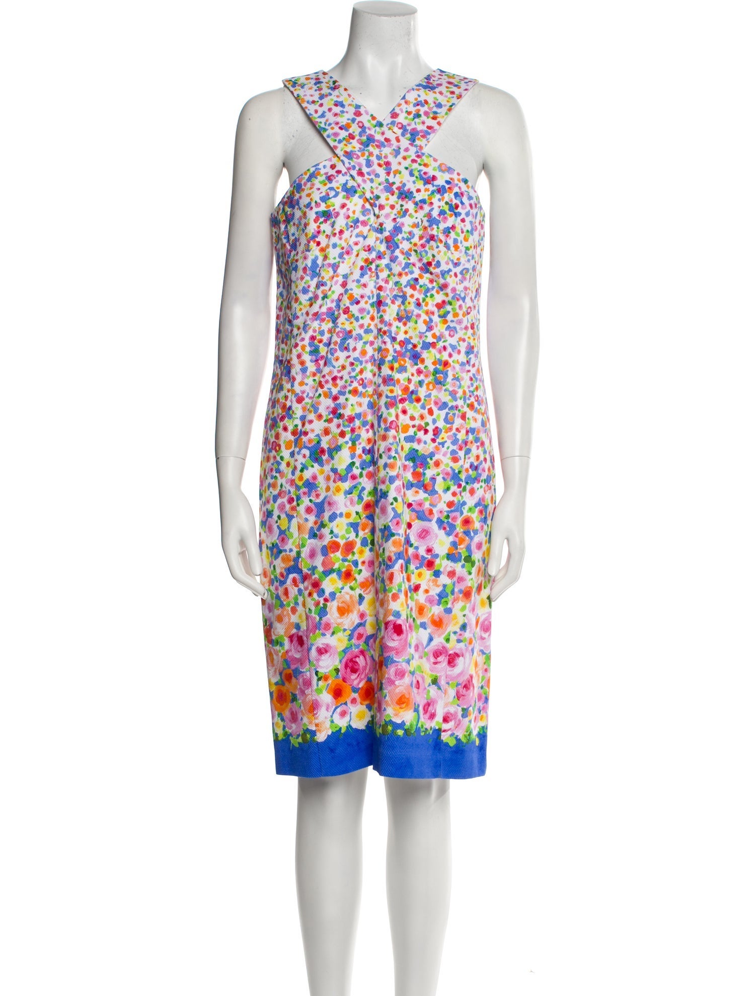 Leggiadro Floral Print Knee-Length Dress