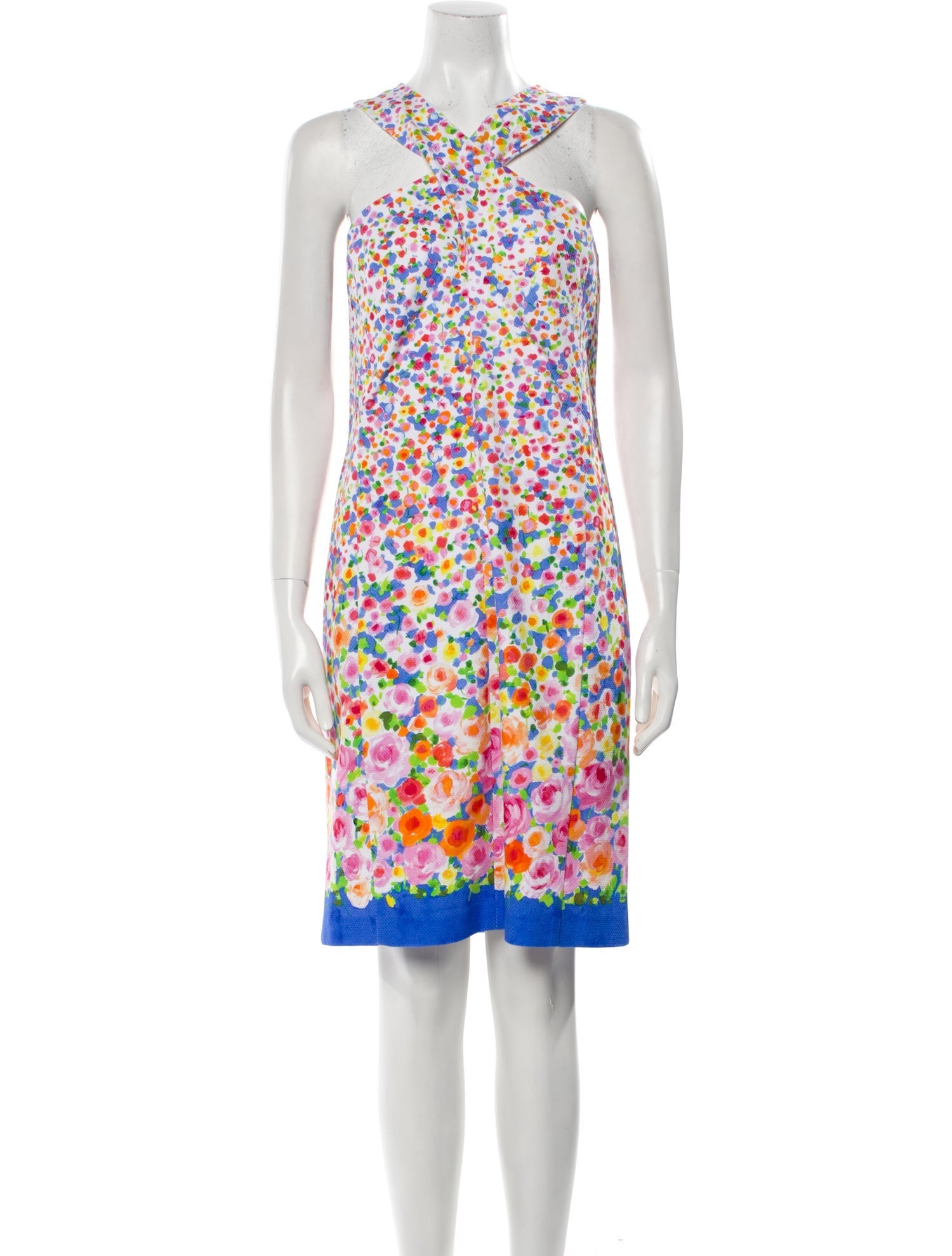 Leggiadro Floral Print Knee-Length Dress
