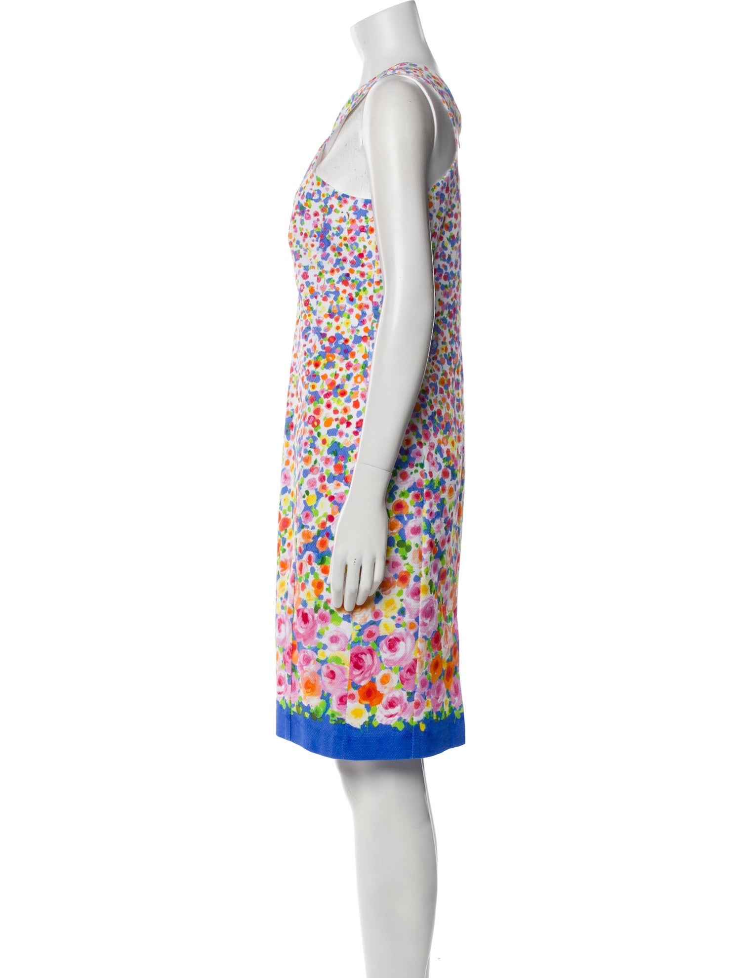 Leggiadro Floral Print Knee-Length Dress
