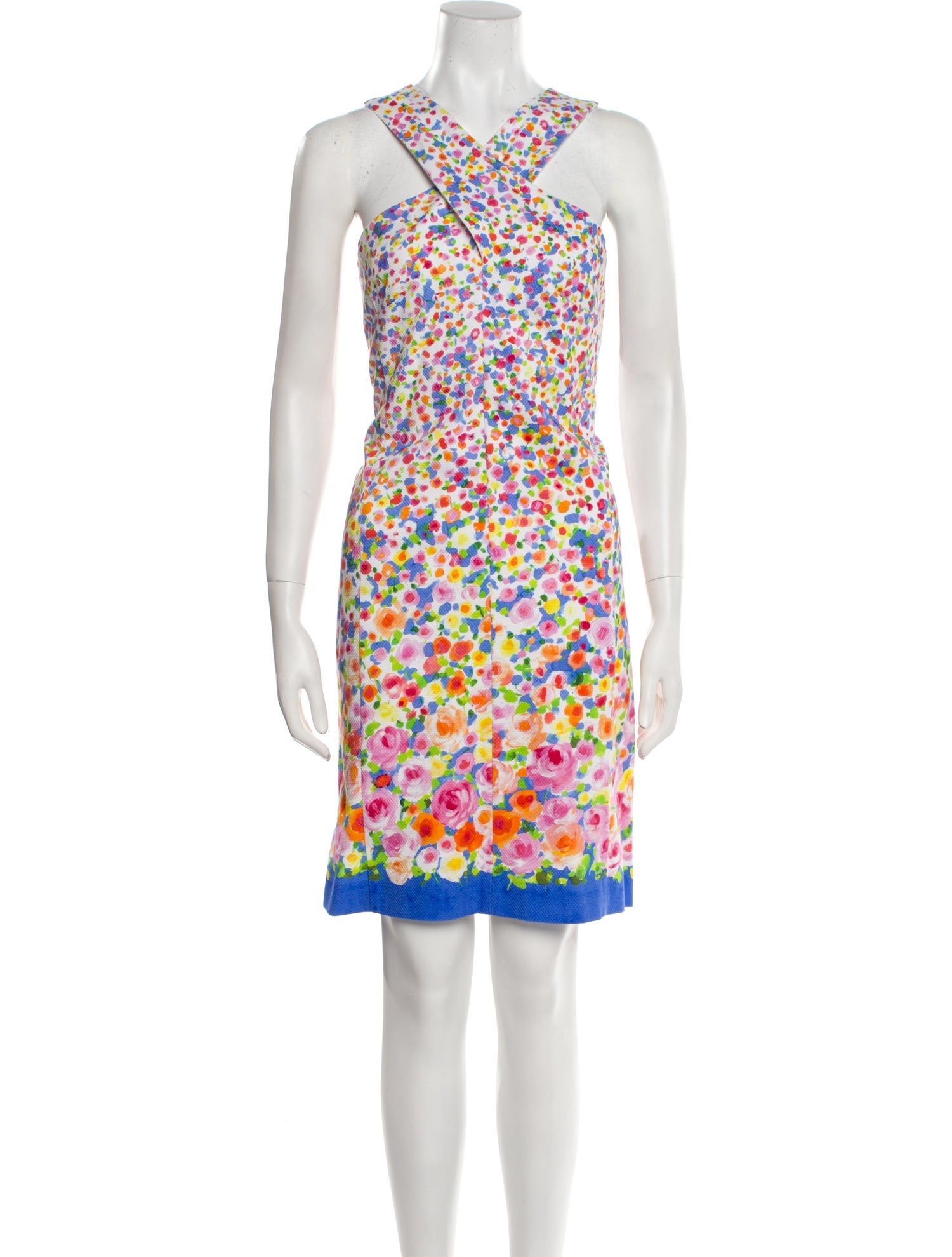 Leggiadro Floral Print Knee-Length Dress