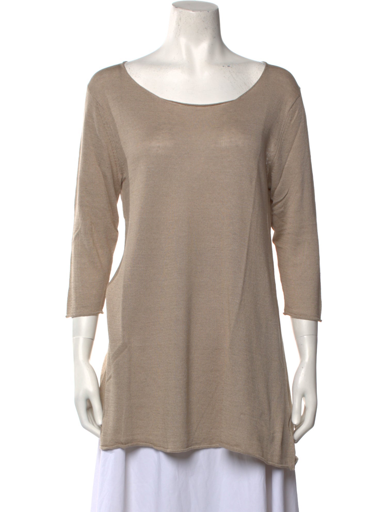 Leggiadro Bateau Neckline Three-Quarter Sleeve Tunic