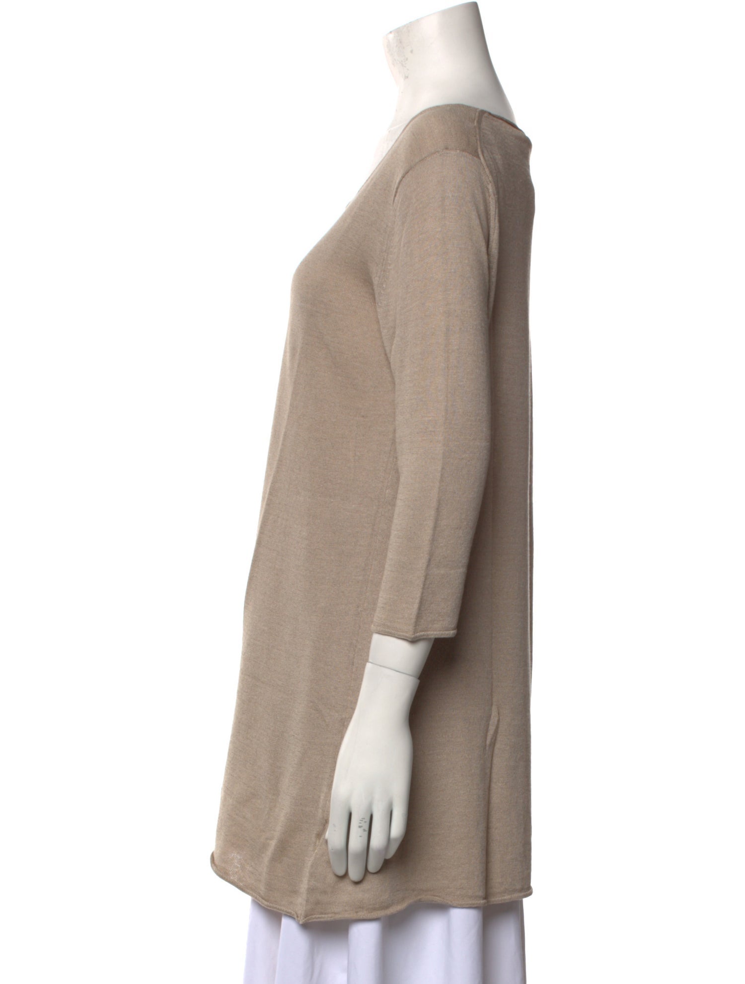 Leggiadro Bateau Neckline Three-Quarter Sleeve Tunic