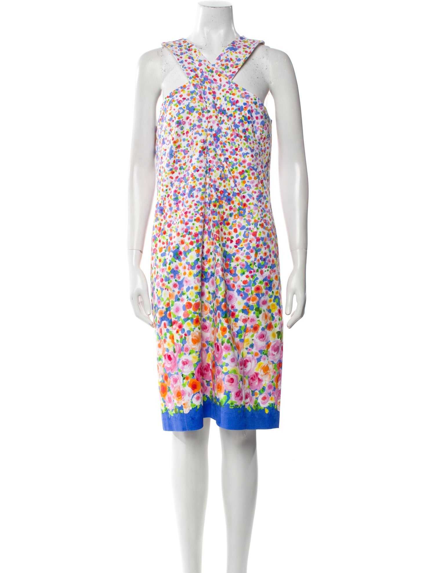 Leggiadro Floral Print Knee-Length Dress w/ Tags