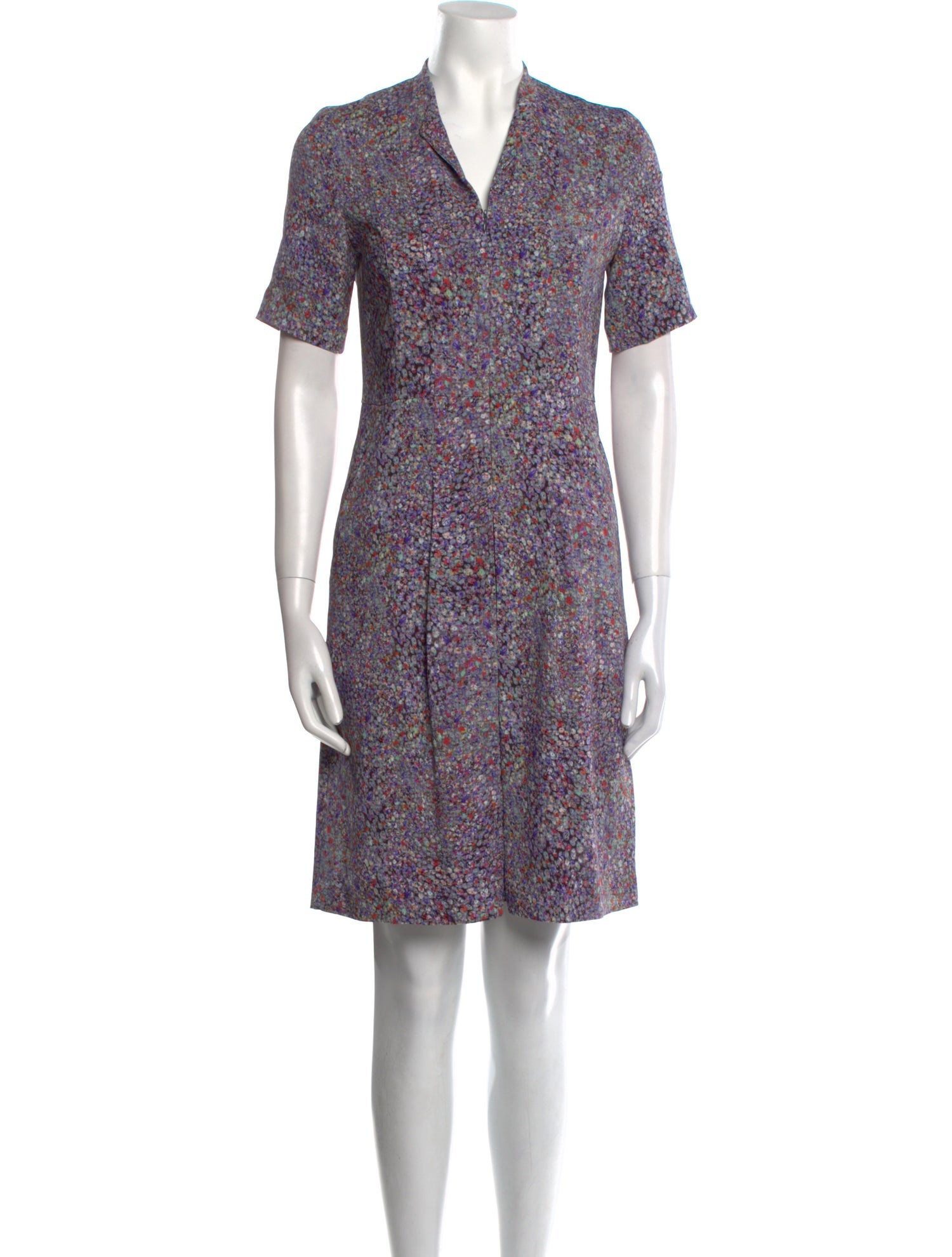 Leggiadro Floral Print Knee-Length Dress