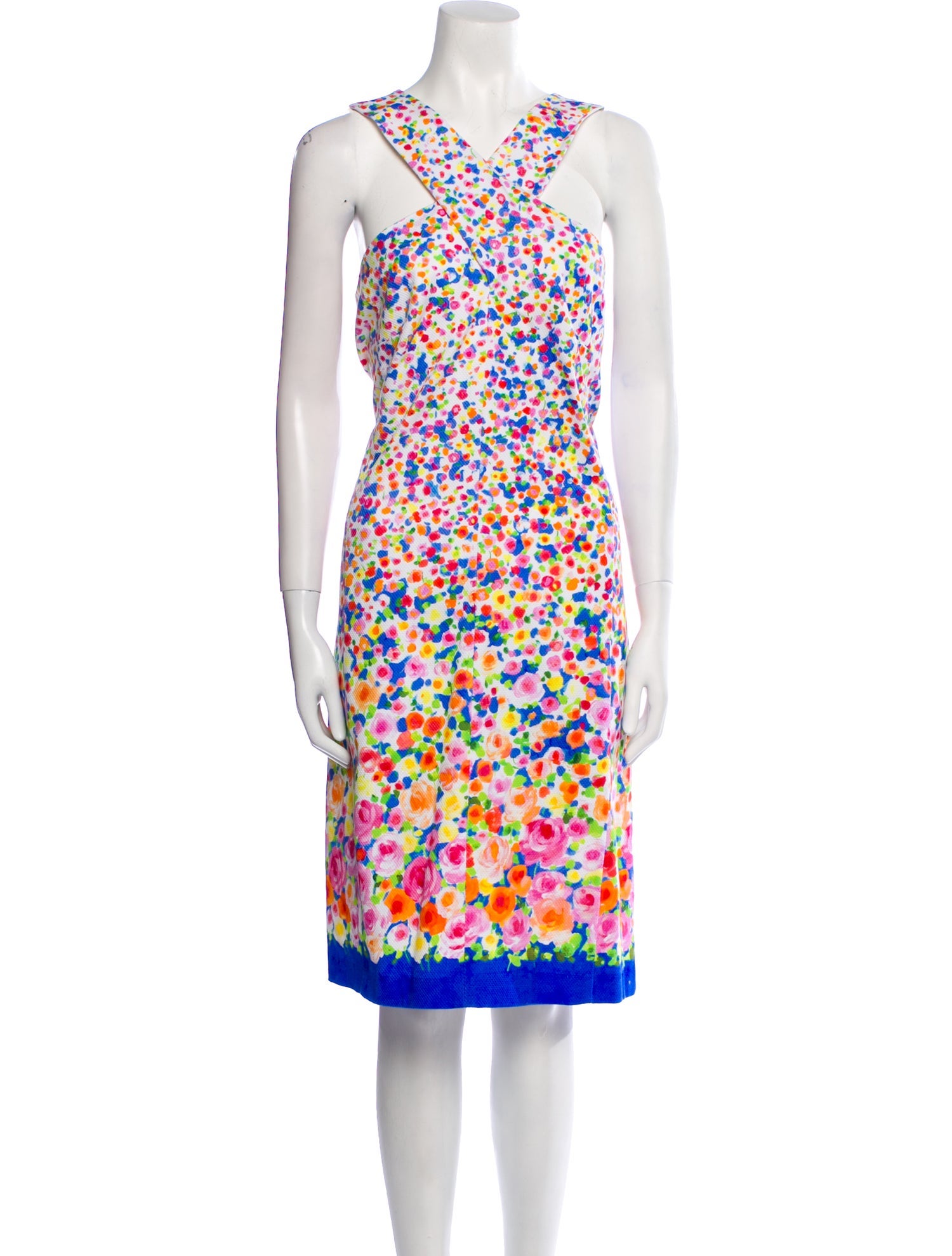 Leggiadro Floral Print Midi Length Dress w/ Tags