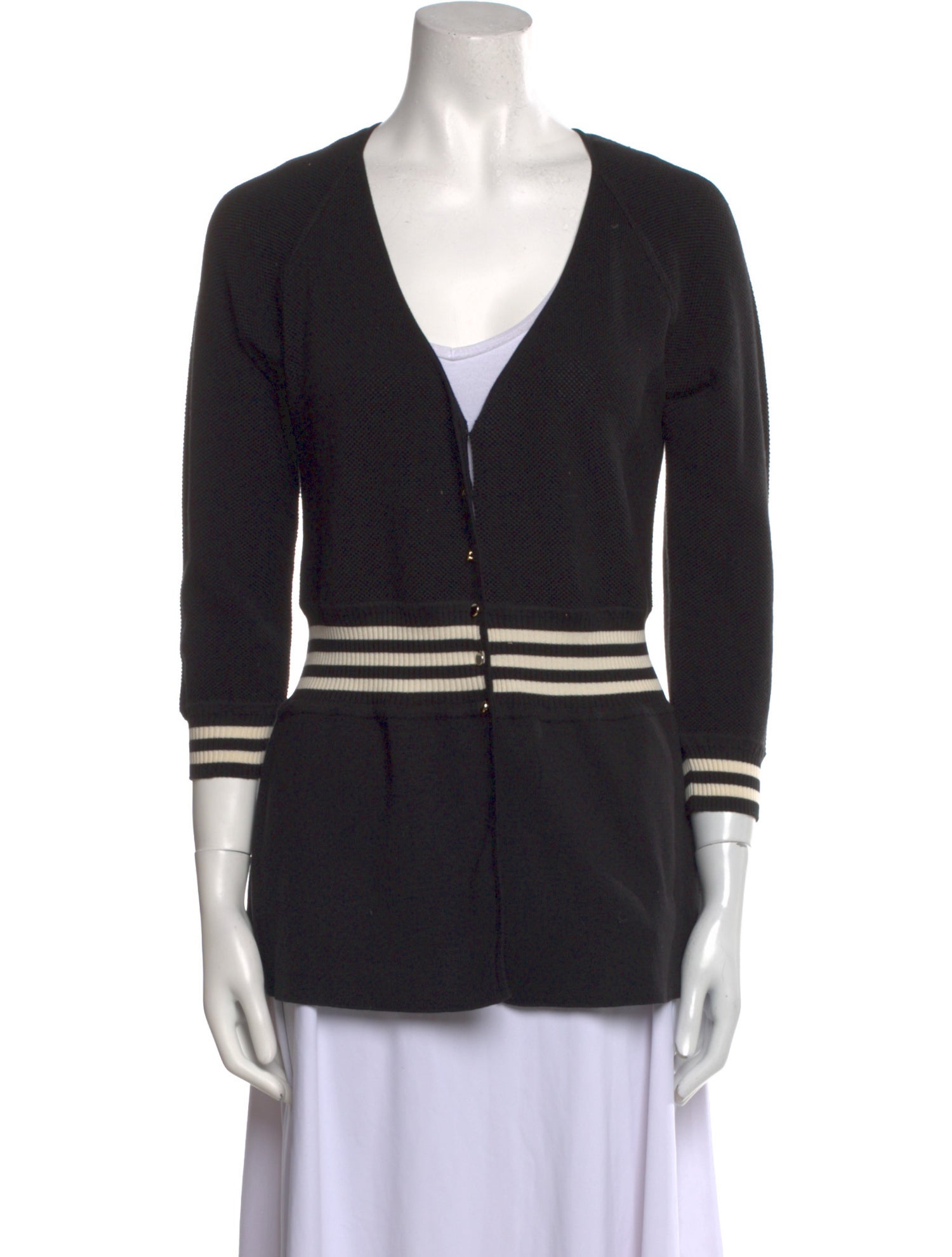 Leggiadro Striped V-Neck Sweater w/ Tags