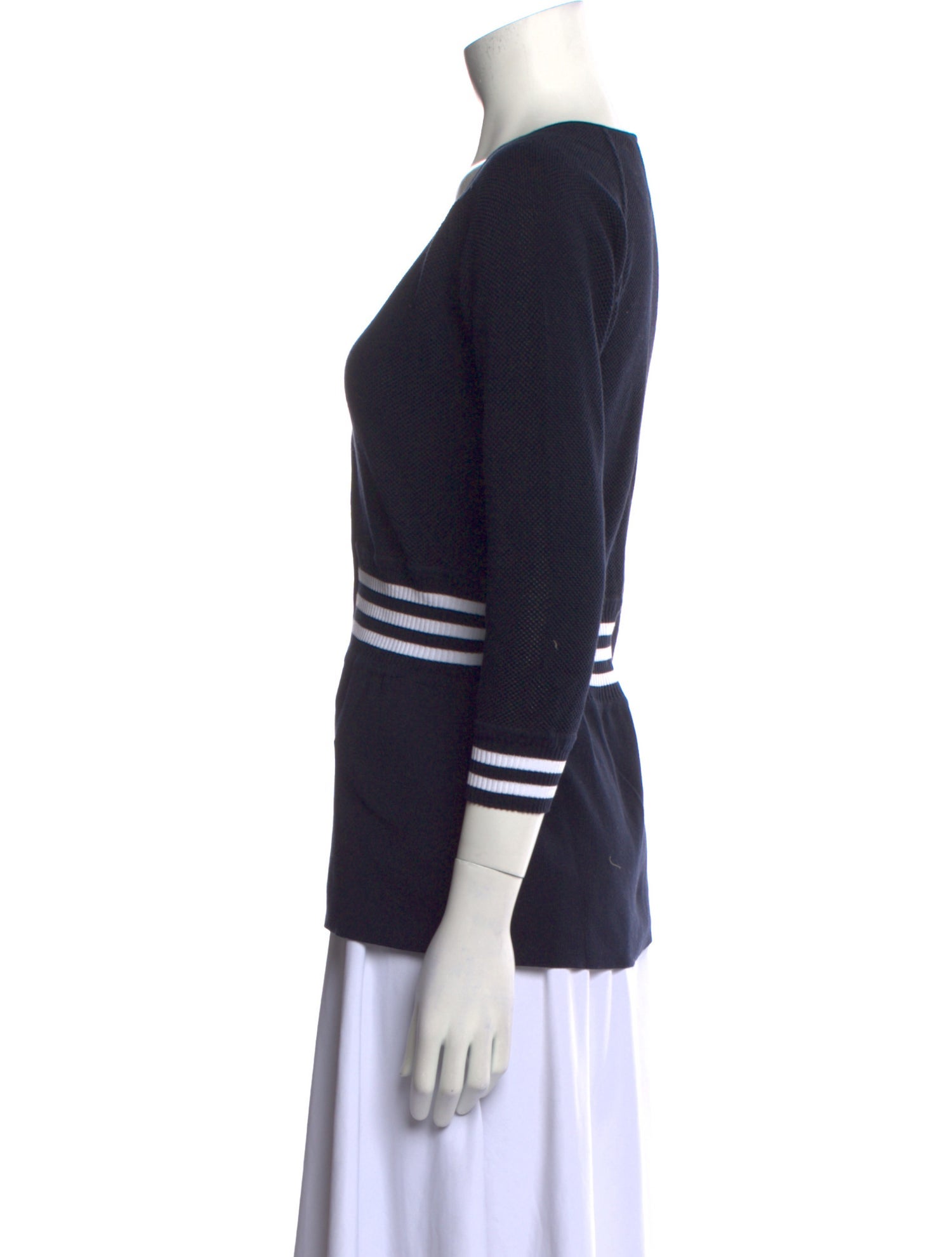 Leggiadro Striped V-Neck Sweater w/ Tags