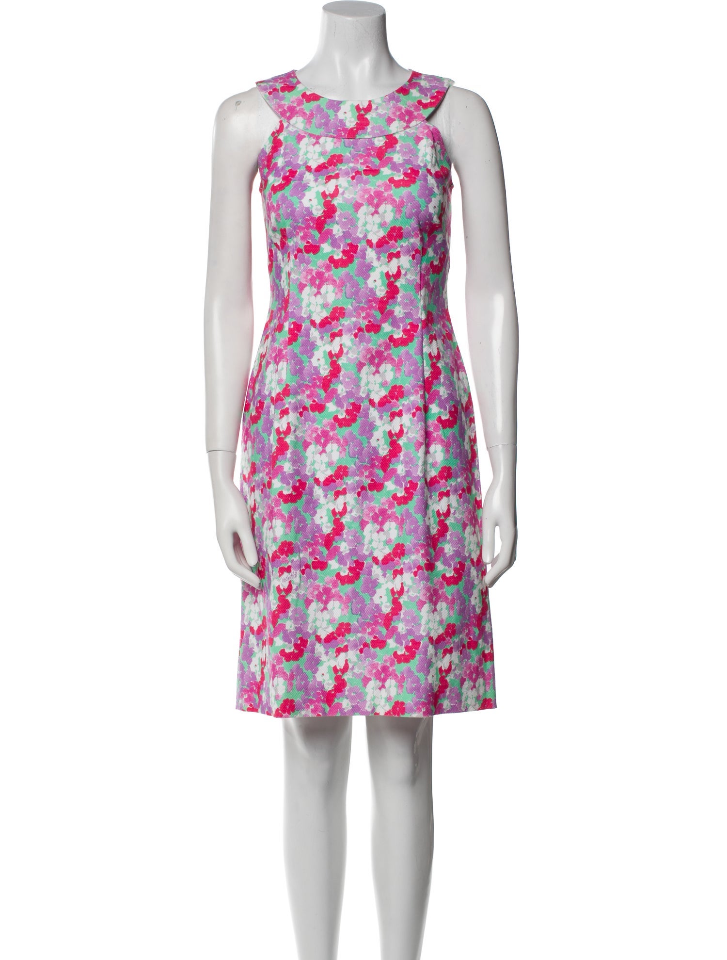Leggiadro Floral Print Knee-Length Dress