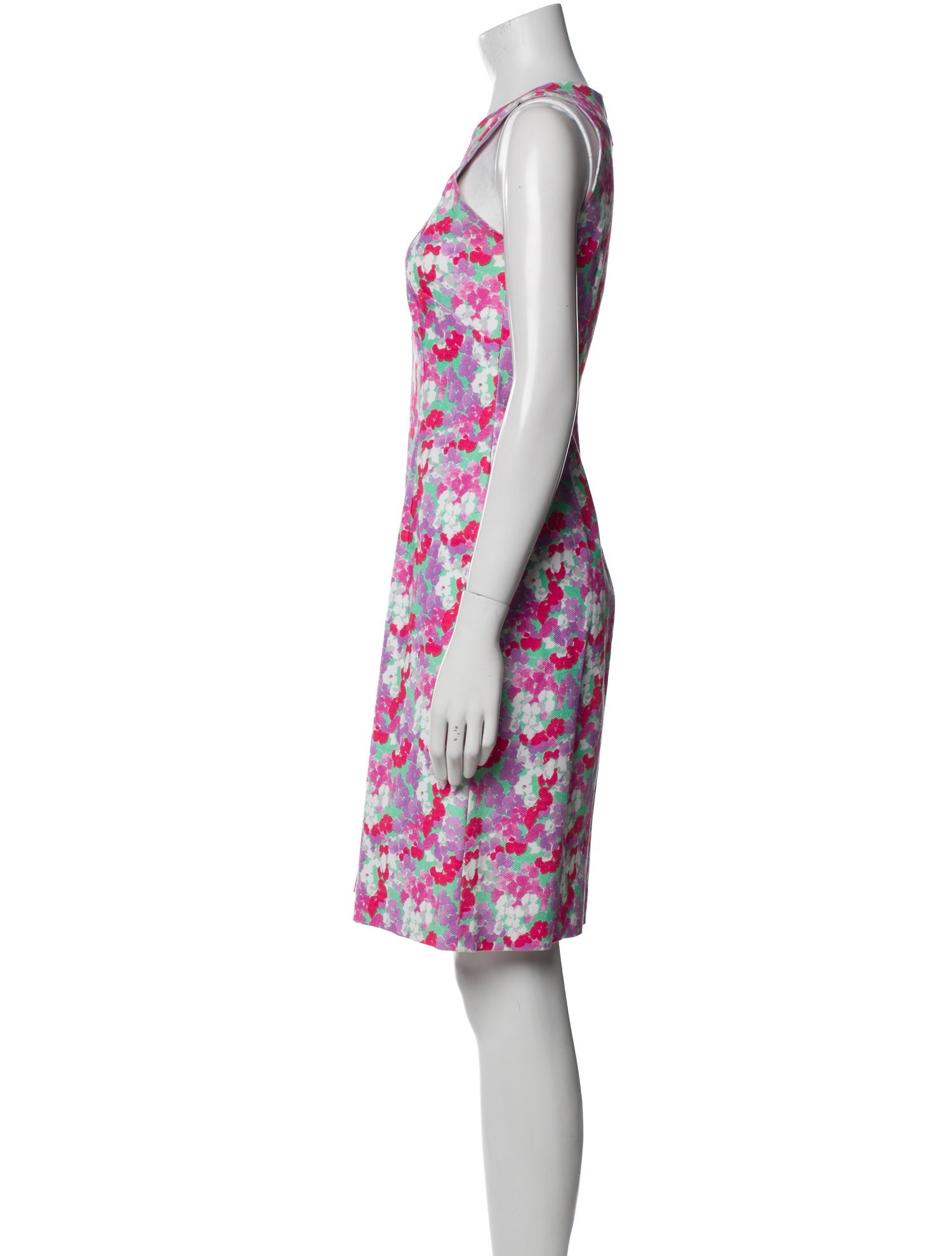 Leggiadro Floral Print Knee-Length Dress