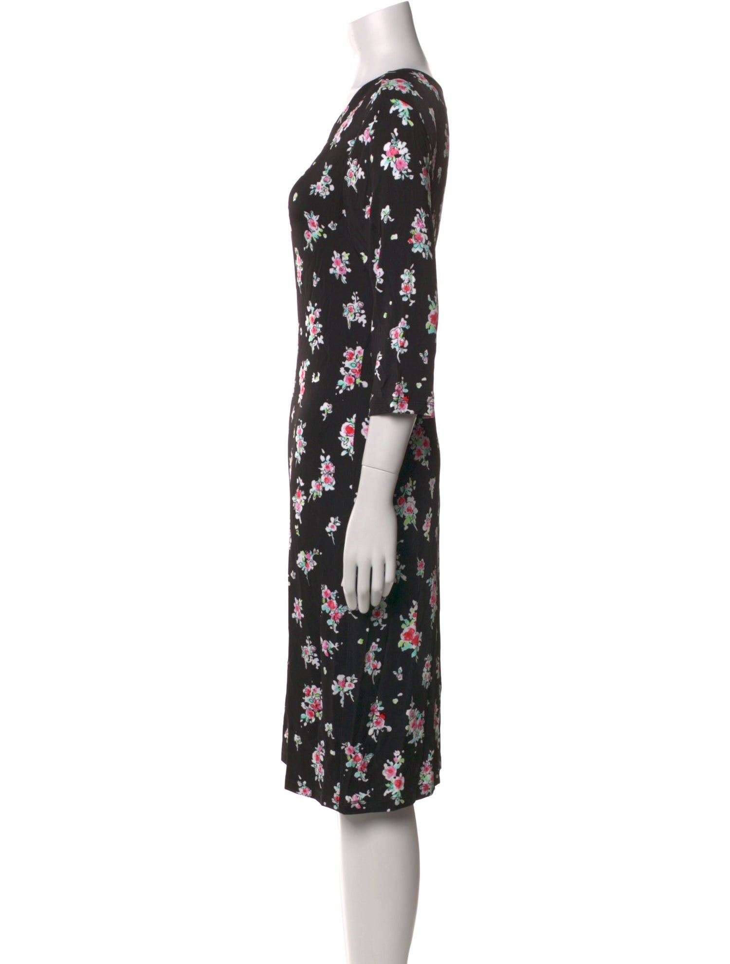 Leggiadro Floral Print Knee-Length Dress