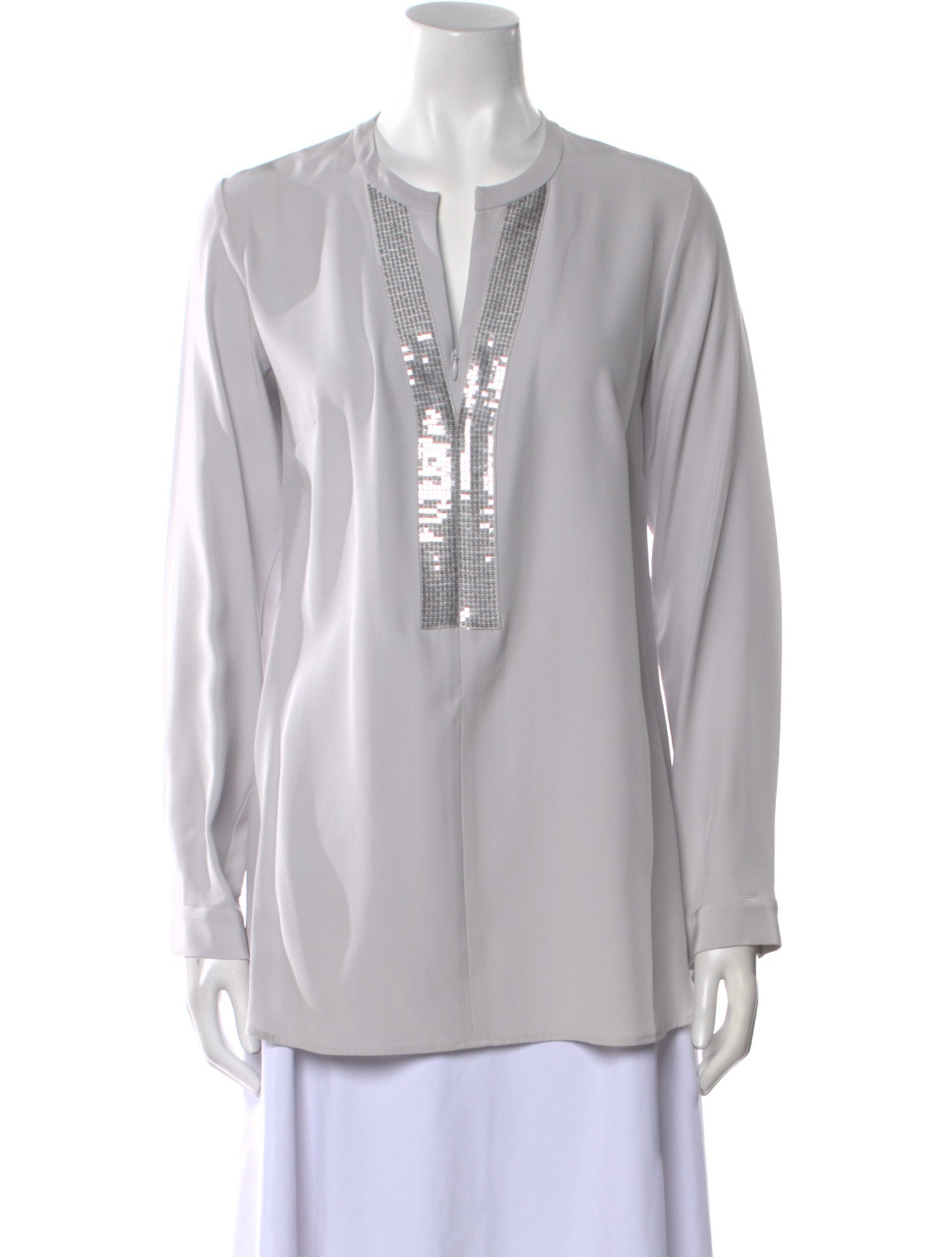 Leggiadro V-Neck Long Sleeve Blouse