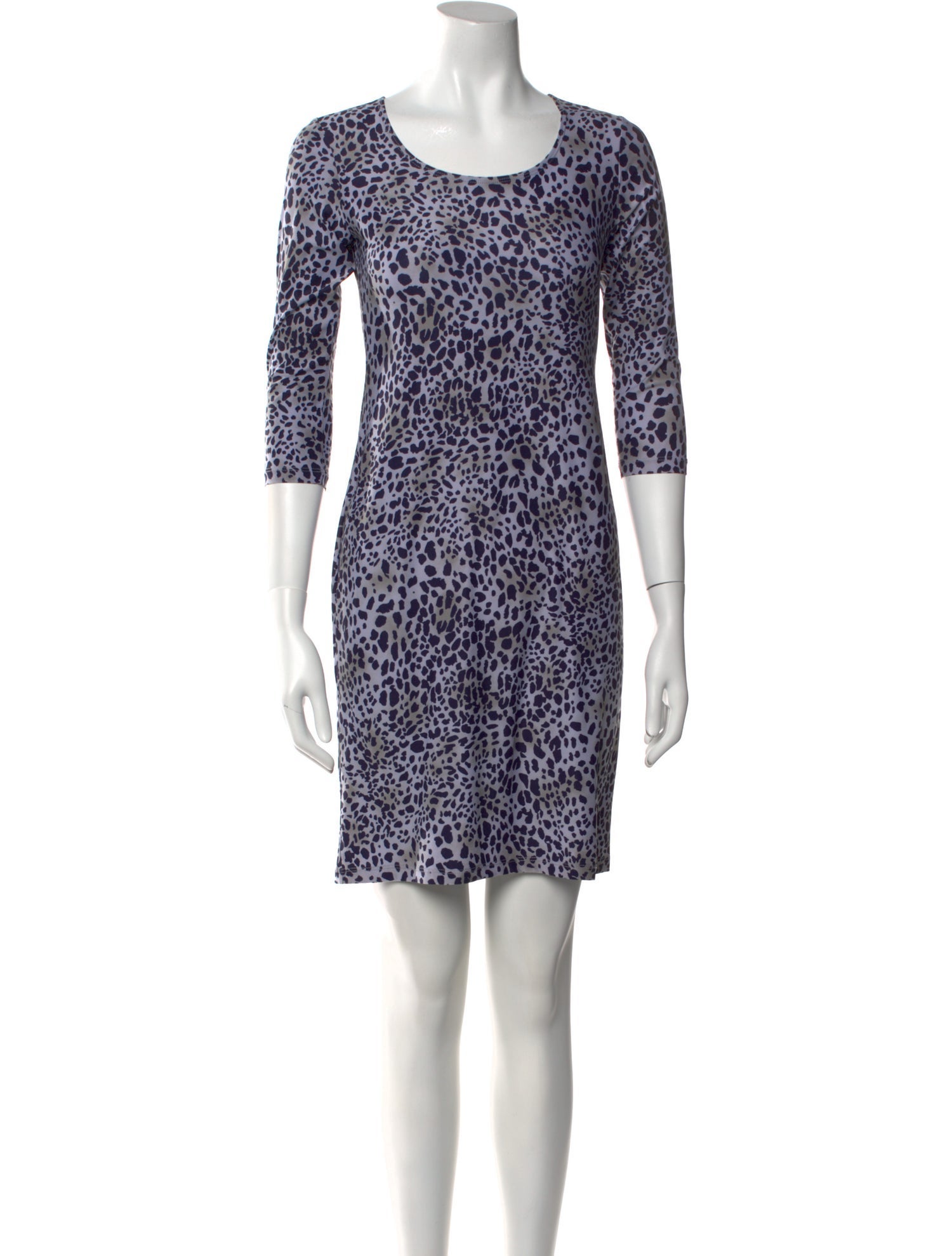 Leggiadro Animal Print Knee-Length Dress