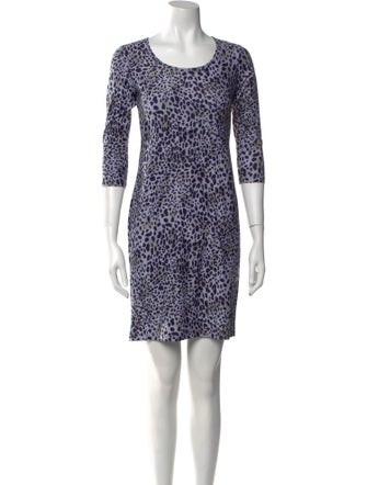 Leggiadro Animal Print Knee-Length Dress