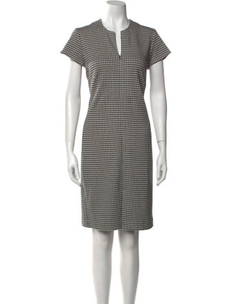 Leggiadro Plaid Print Knee-Length Dress