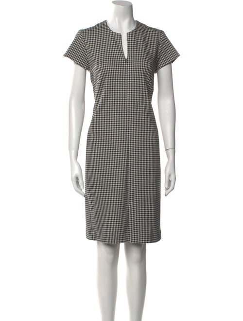 Leggiadro Plaid Print Knee-Length Dress