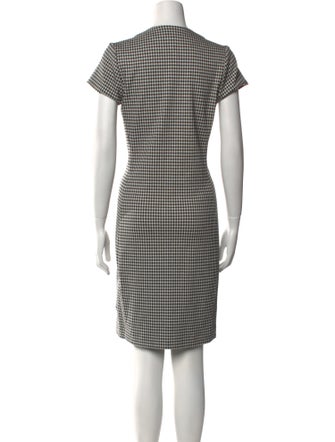 Leggiadro Plaid Print Knee-Length Dress