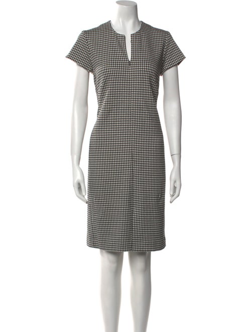Leggiadro Plaid Print Knee-Length Dress