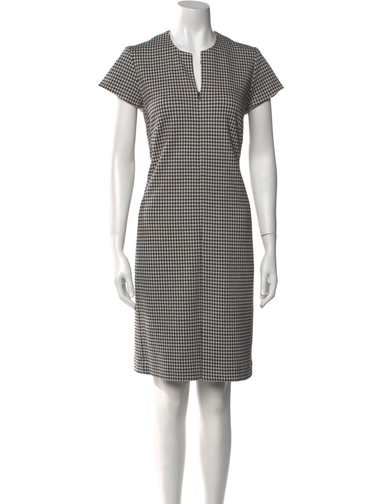 Leggiadro Plaid Print Knee-Length Dress