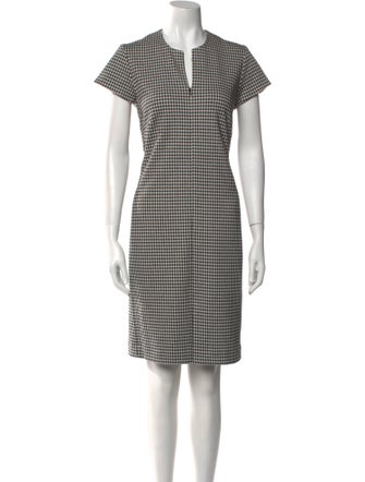 Leggiadro Plaid Print Knee-Length Dress