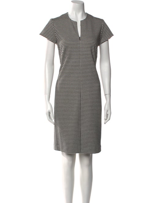 Leggiadro Plaid Print Knee-Length Dress