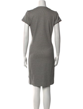 Leggiadro Plaid Print Knee-Length Dress