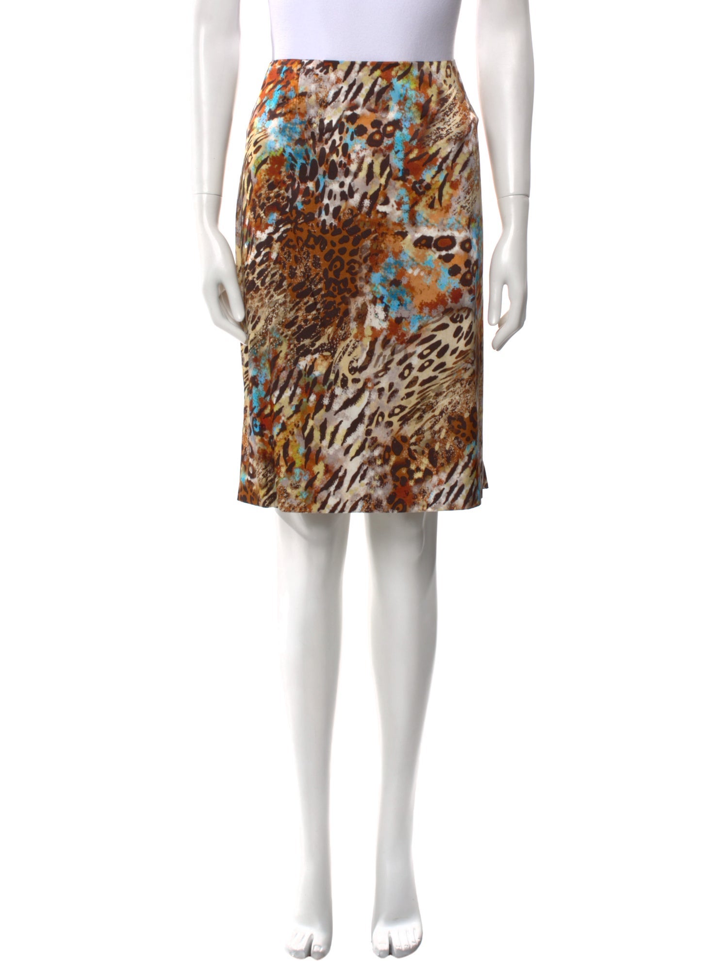 Leggiadro Animal Print Knee-Length Skirt