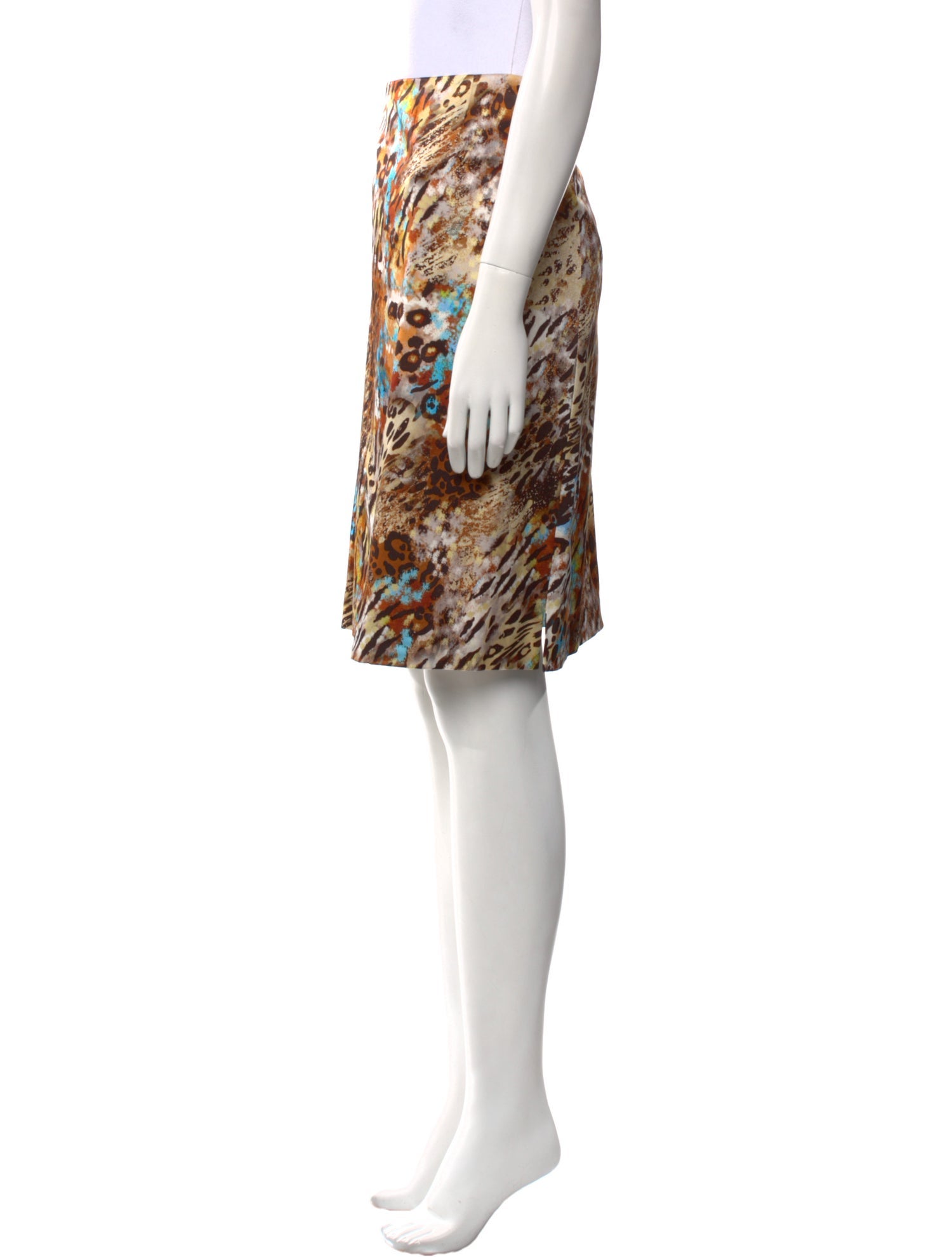 Leggiadro Animal Print Knee-Length Skirt