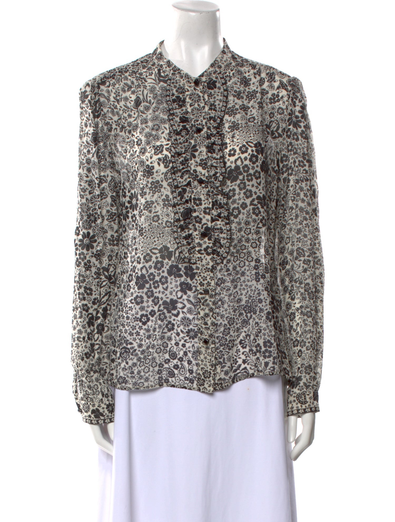 Leggiadro Floral Print Long Sleeve Blouse