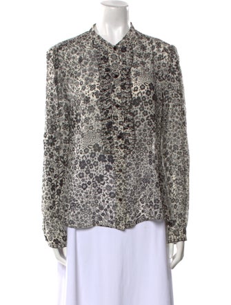 Leggiadro Floral Print Long Sleeve Blouse