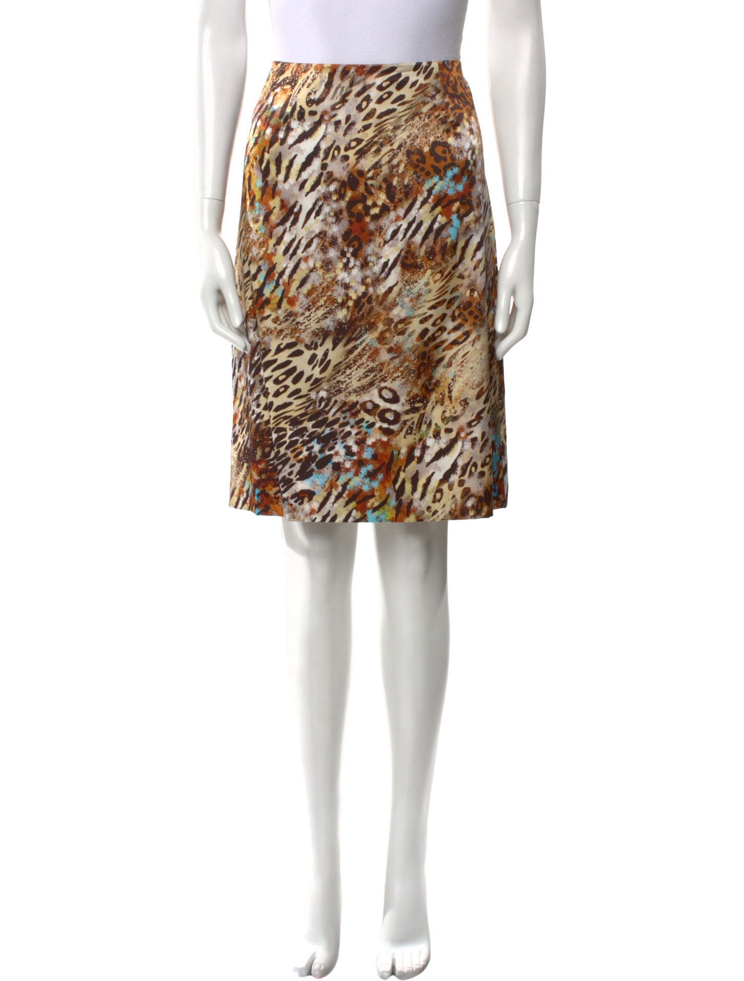 Leggiadro Animal Print Knee-Length Skirt