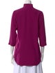 Leggiadro Mock Neck Three-Quarter Sleeve Blouse
