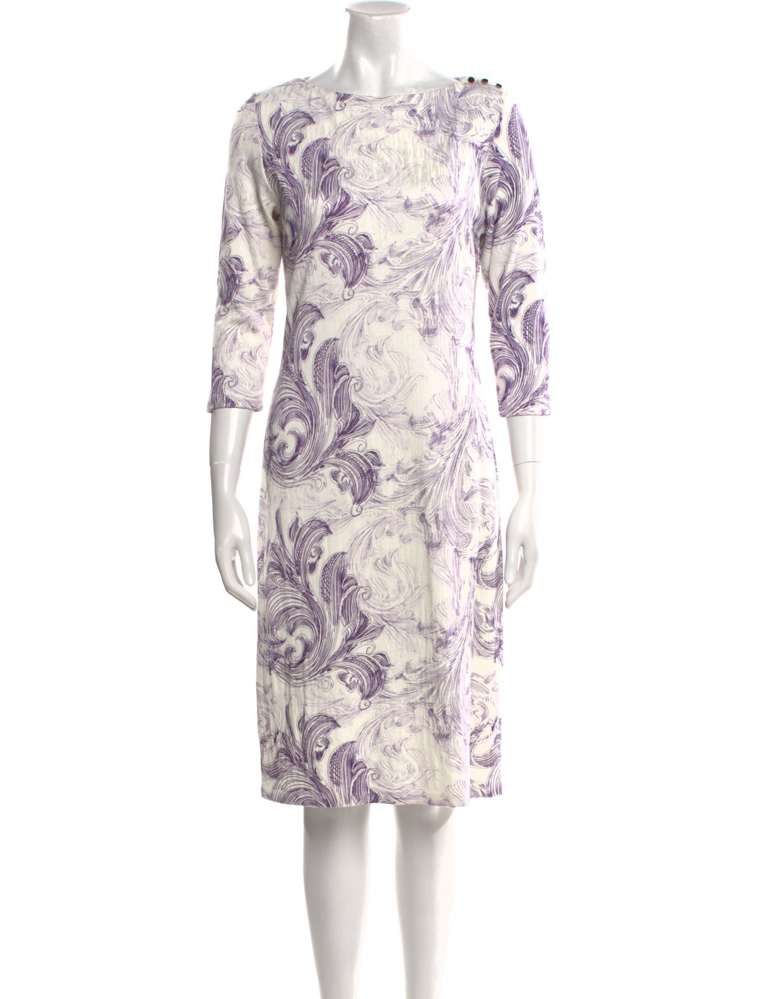 Leggiadro Paisley Print Knee-Length Dress w/ Tags