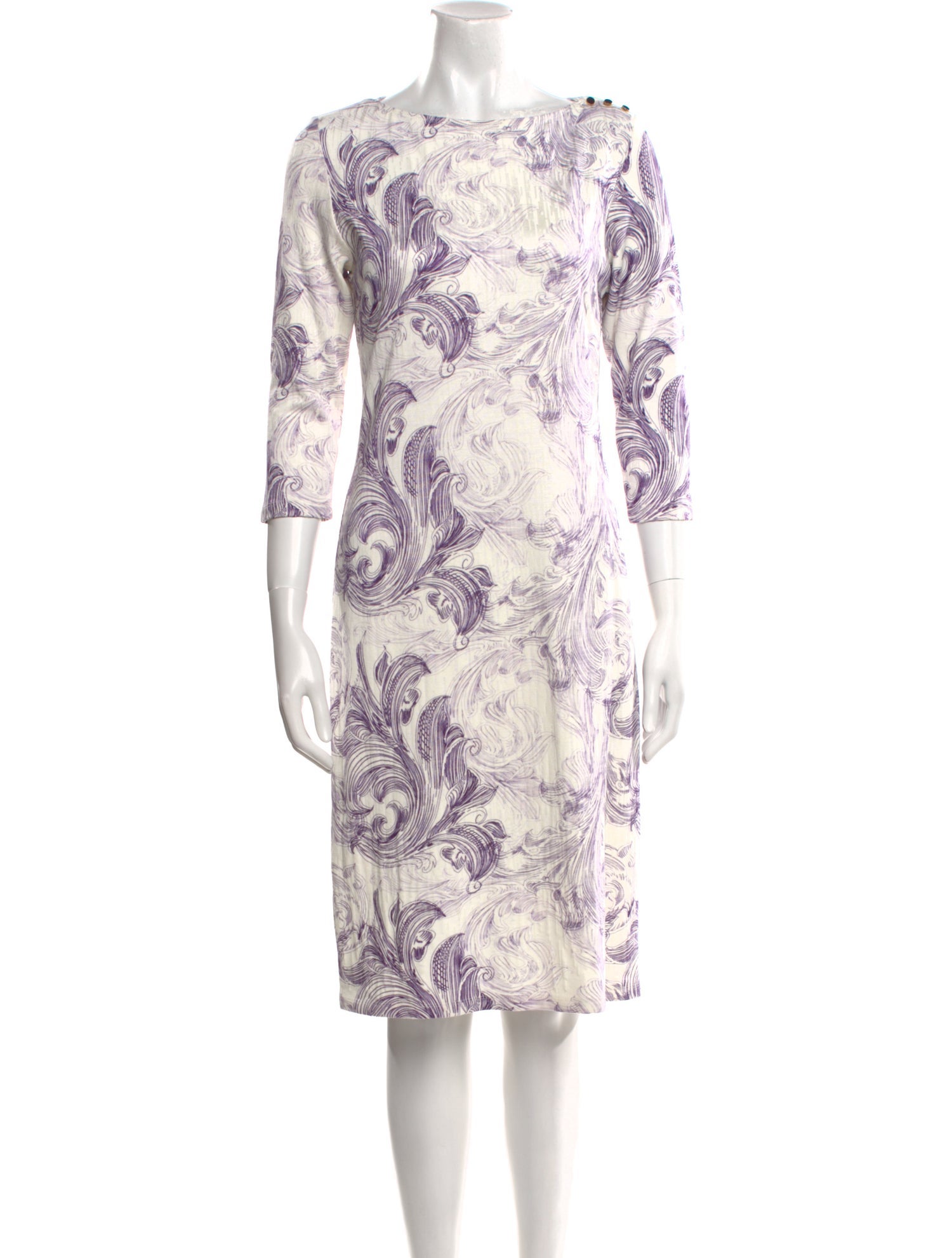 Leggiadro Paisley Print Midi Length Dress w/ Tags
