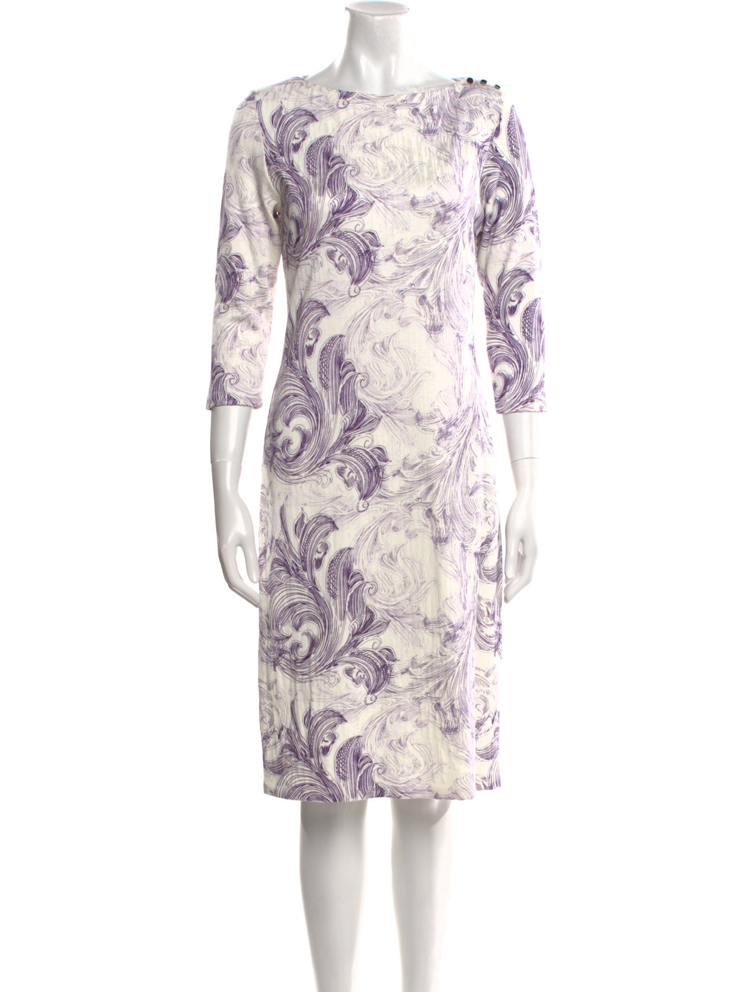 Leggiadro Paisley Print Midi Length Dress w/ Tags