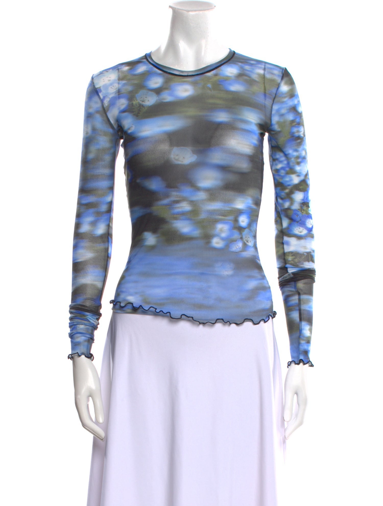 Leggiadro Tie-Dye Print Crew Neck Top w/ Tags