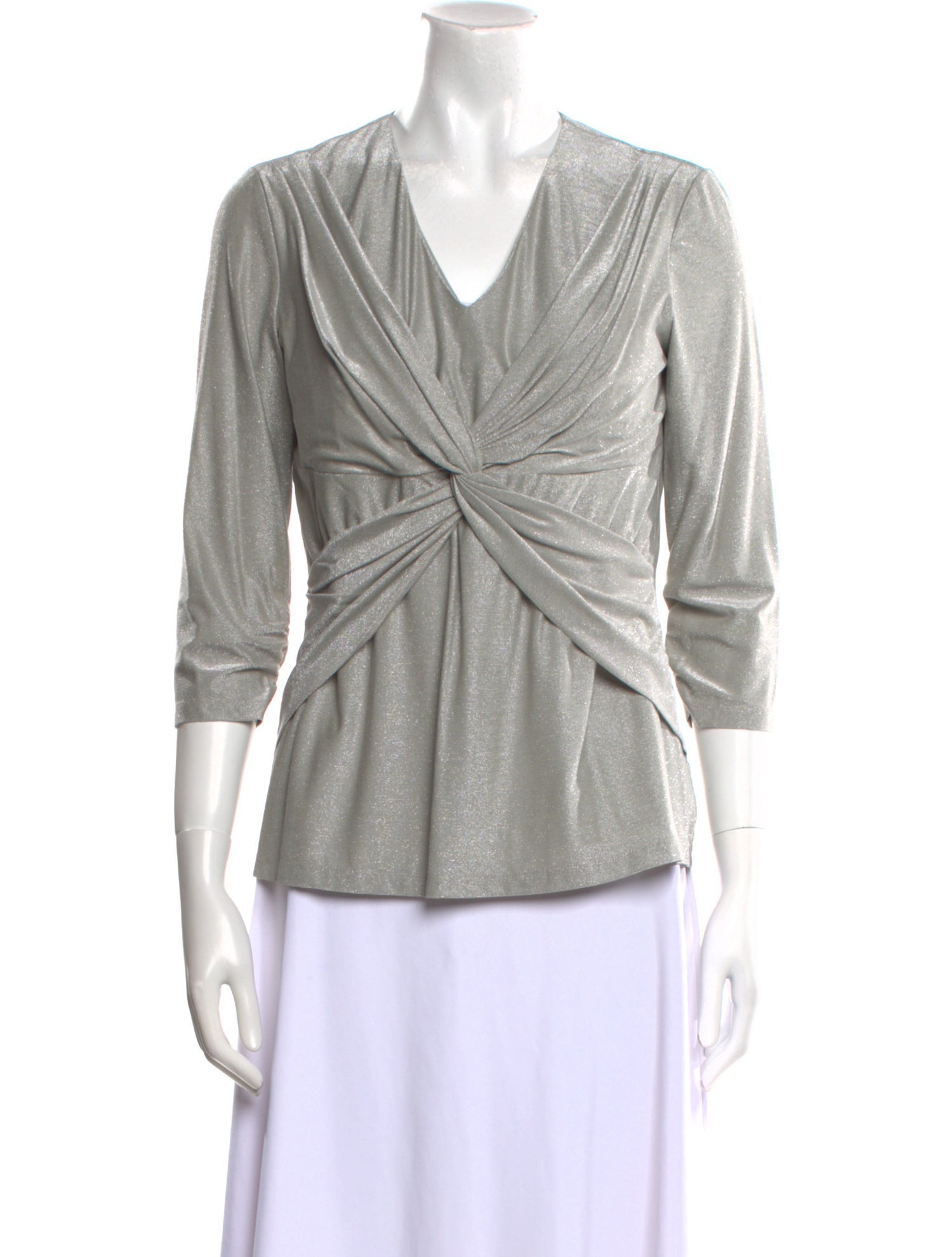 Leggiadro V-Neck Three-Quarter Sleeve Top w/ Tags