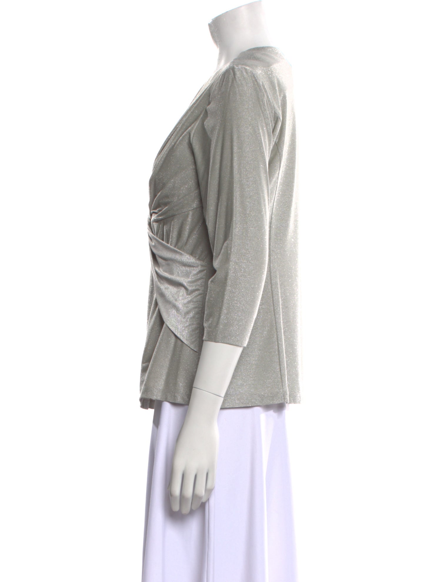 Leggiadro V-Neck Three-Quarter Sleeve Top w/ Tags