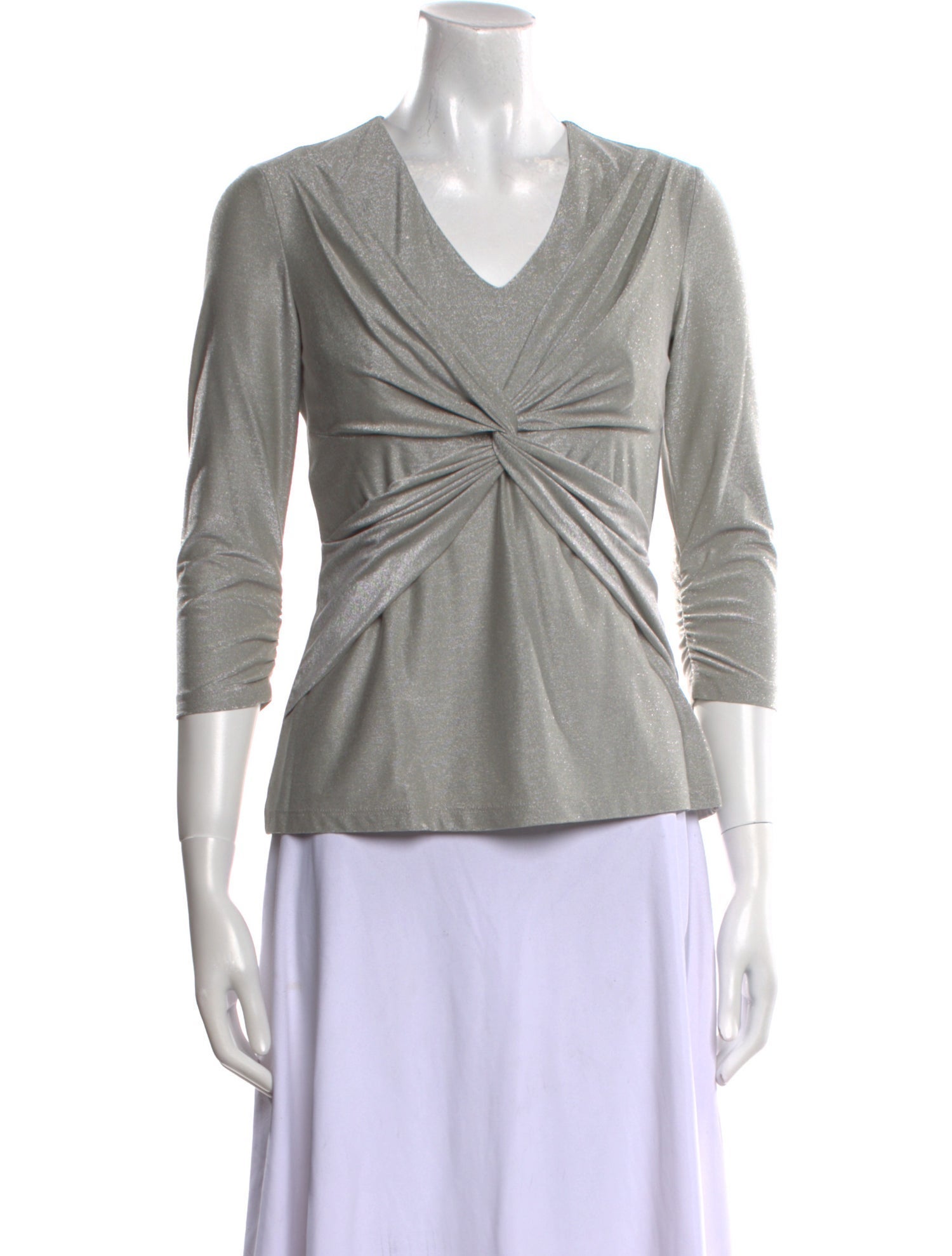 Leggiadro V-Neck Three-Quarter Sleeve Top w/ Tags