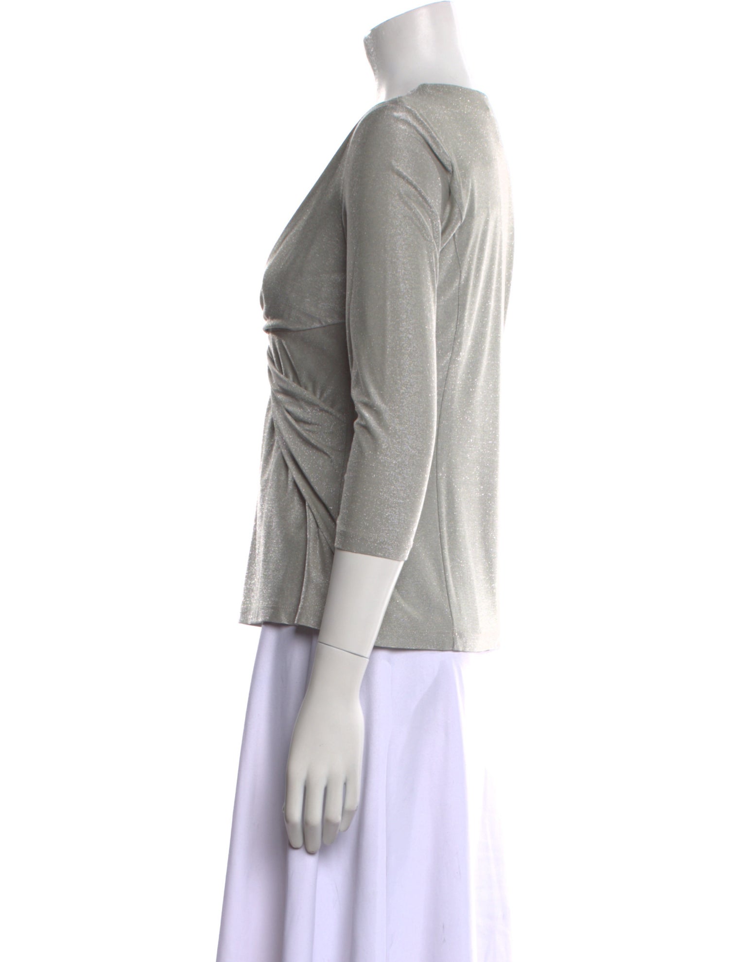 Leggiadro V-Neck Three-Quarter Sleeve Top w/ Tags
