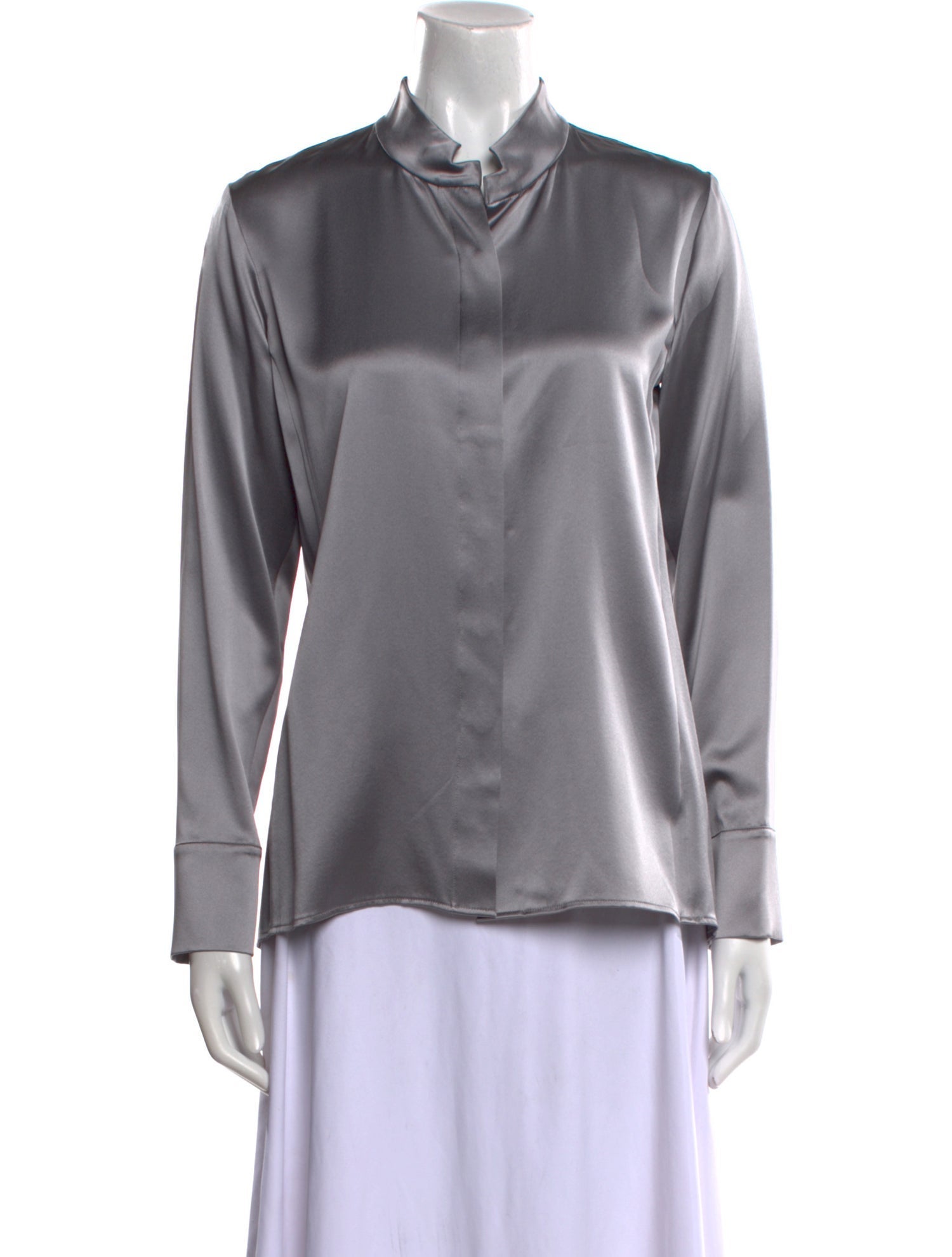 Leggiadro Mock Neck Long Sleeve Button-Up Top w/ Tags