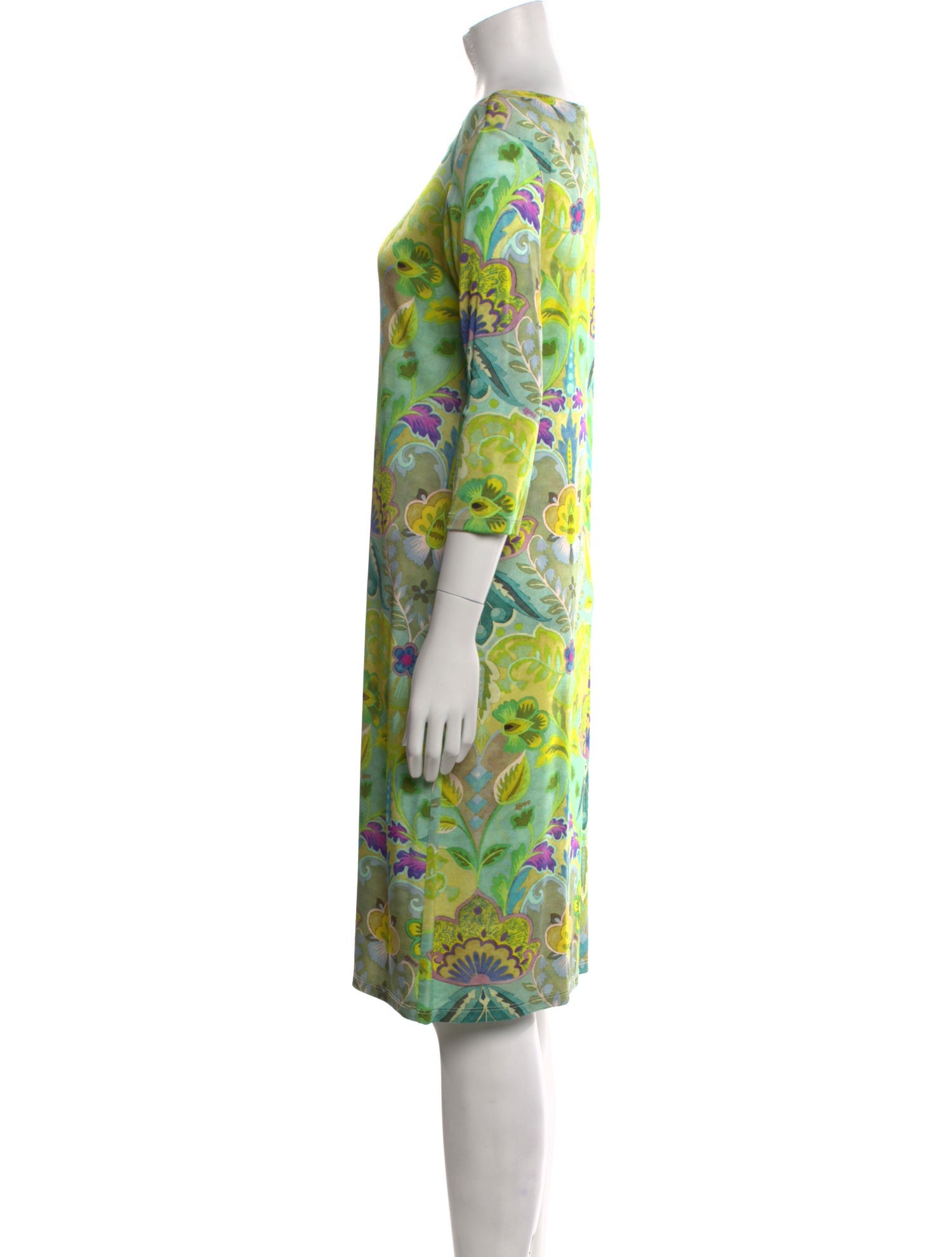 Leggiadro Floral Print Knee-Length Dress