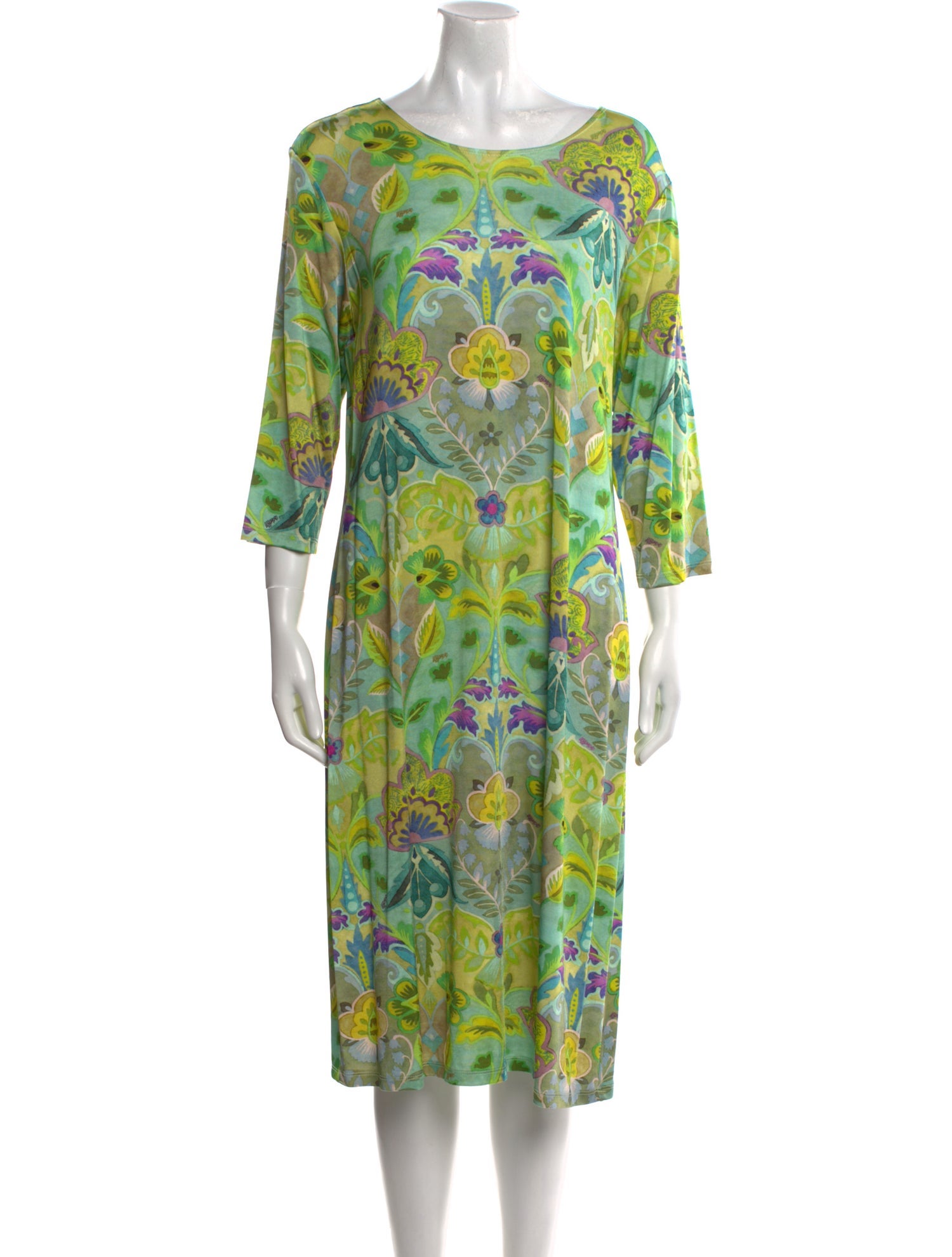 Leggiadro Printed Midi Length Dress w/ Tags