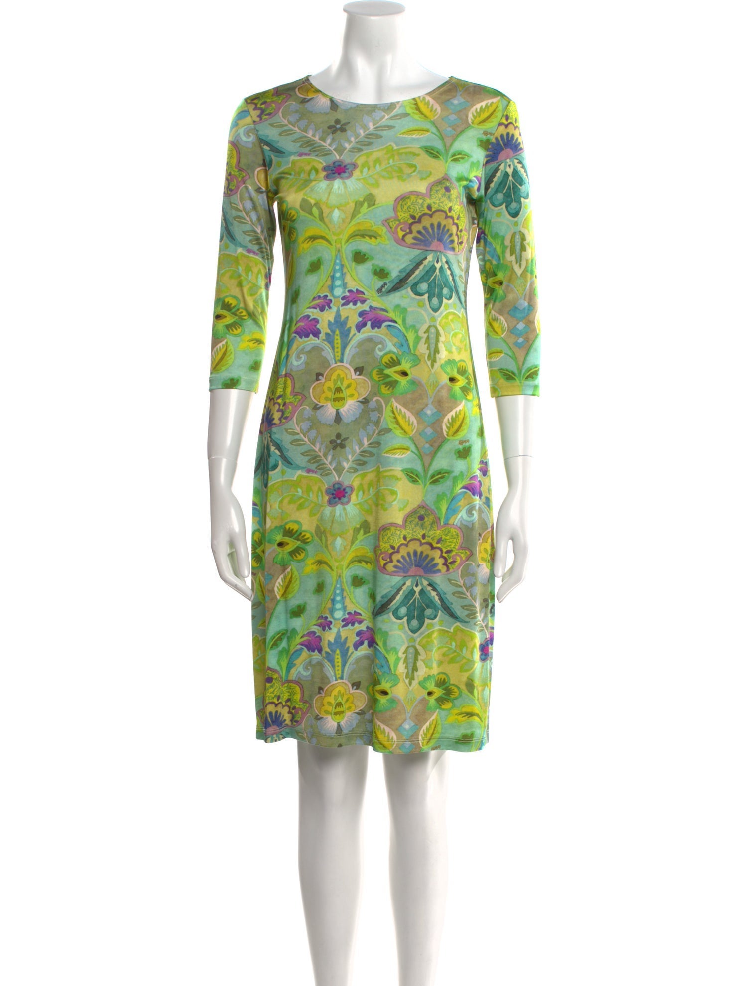 Leggiadro Floral Print Knee-Length Dress w/ Tags