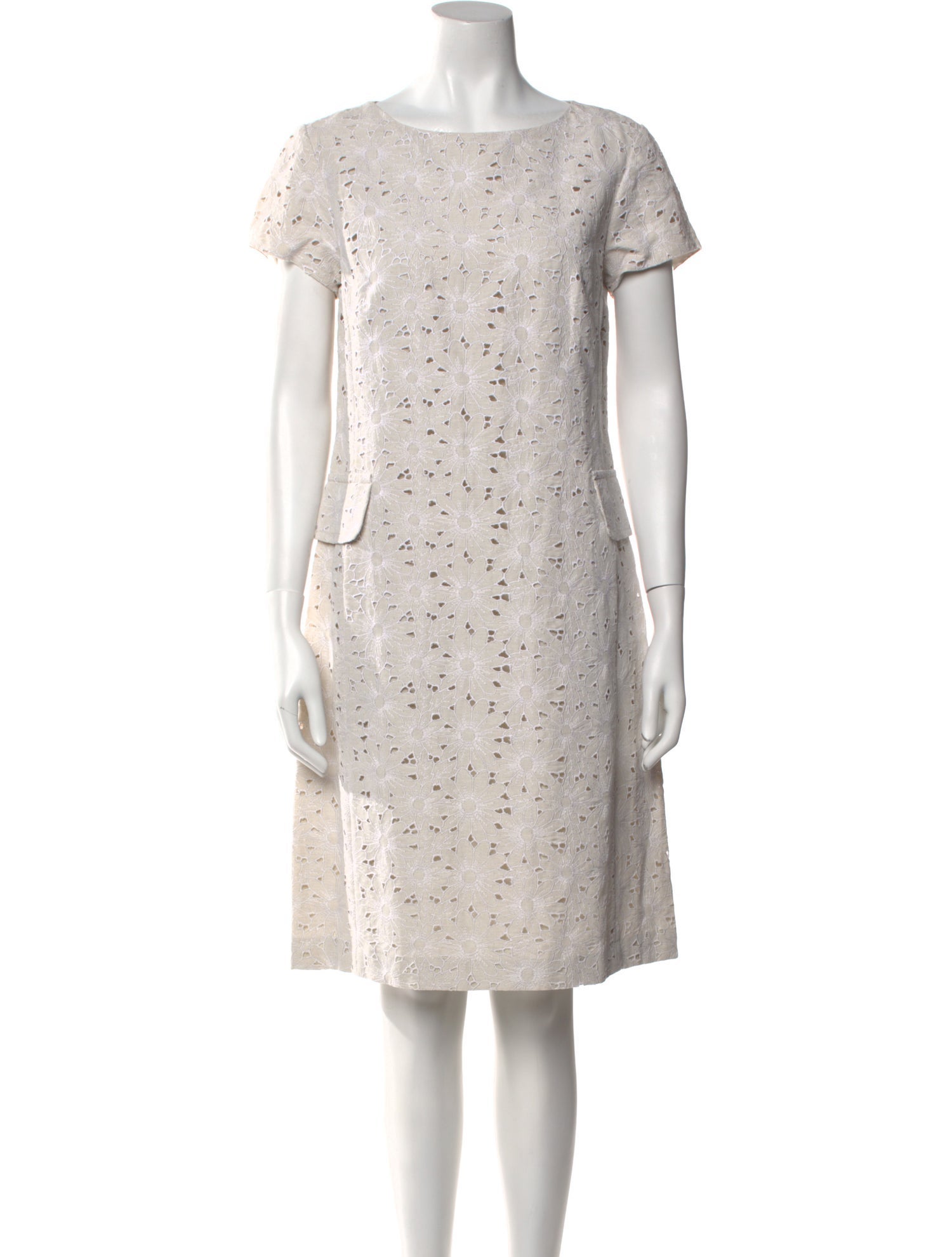 Leggiadro Bateau Neckline Knee-Length Dress w/ Tags