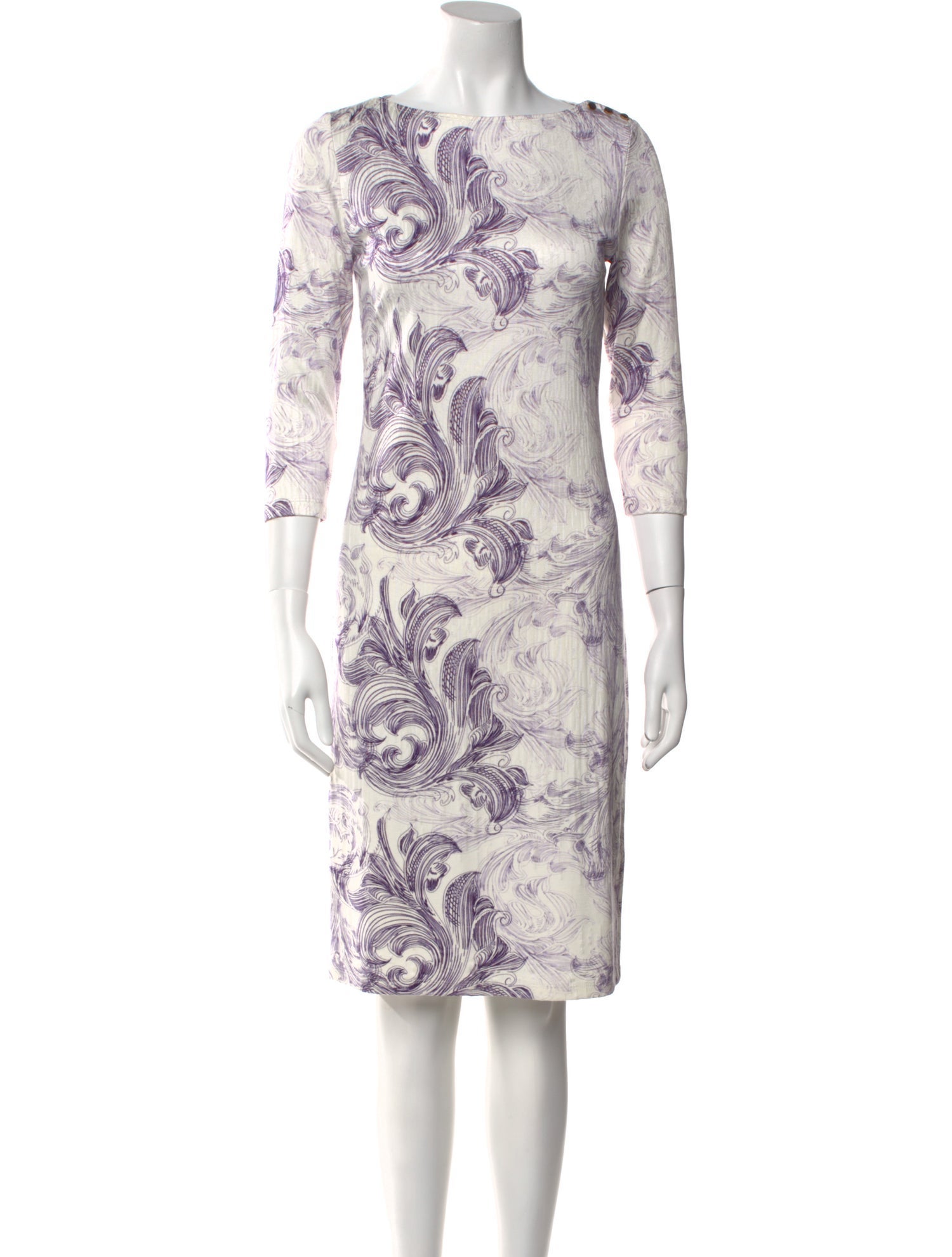 Leggiadro Paisley Print Knee-Length Dress w/ Tags